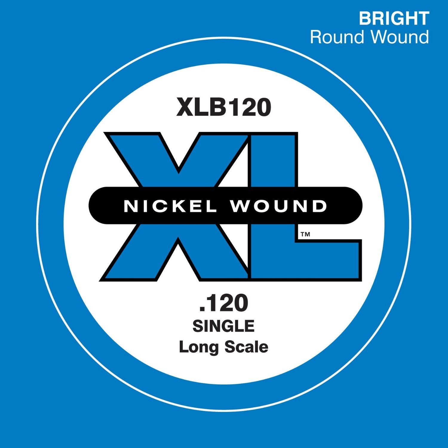 D'Addario Xlb120 Nickel Wound Bass Guitar Single String, Long Scale, 120