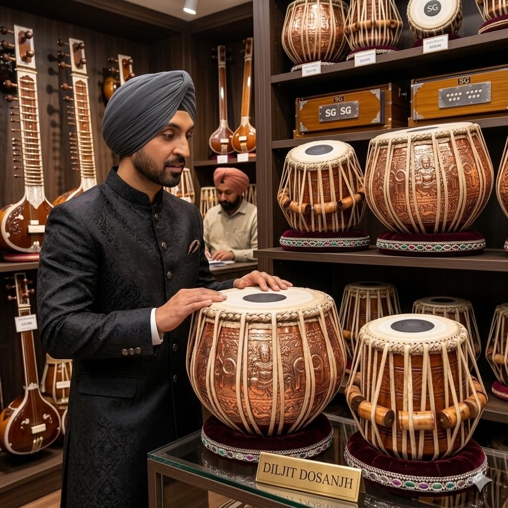 Tabla Drum Set, 3 Kg Copper Bayan, Finest Designer Dayan