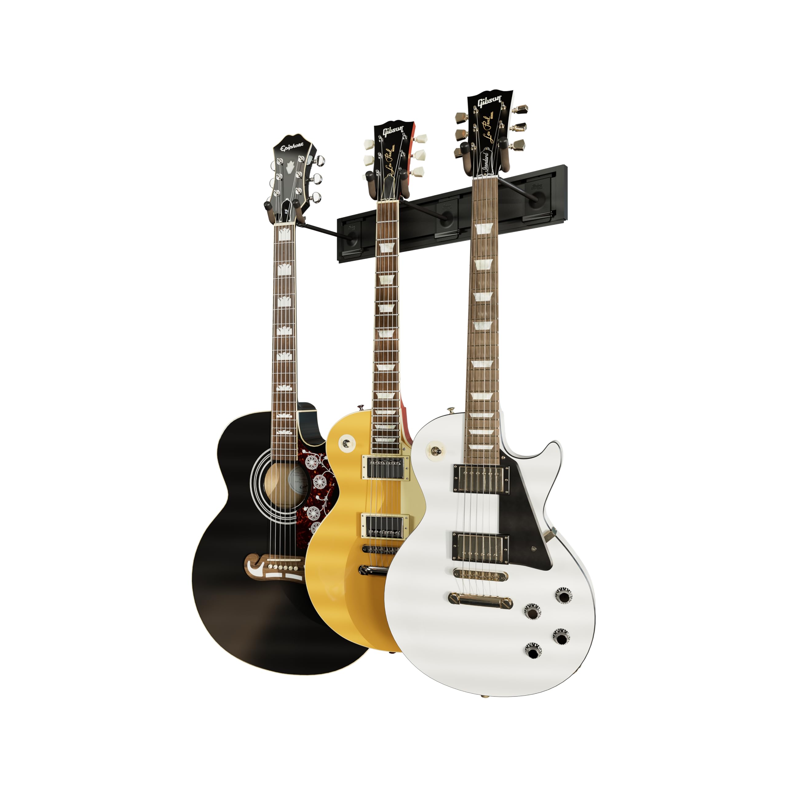 String Swing Guitar Wall Rack, Multiple Guitar Wall Mount, Guitar Organizer For Acoustic & Electric Guitars, 3 Padded Arm Hanger