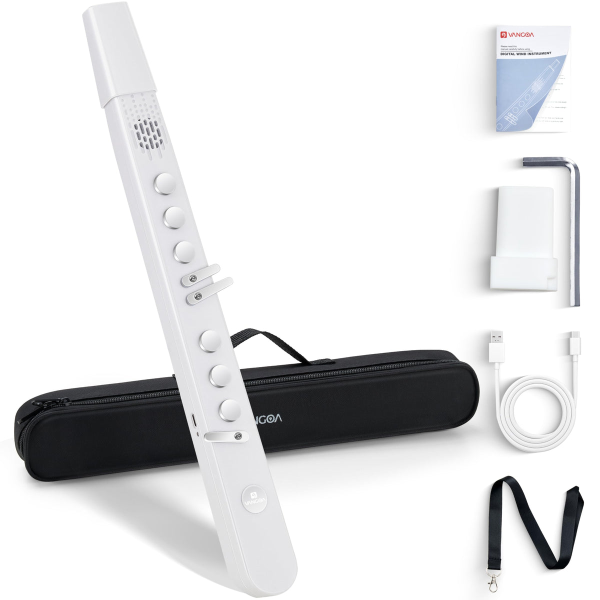 Vangoa Mae-02 Digital Wind Instrument, Professional Electronic Wind Instrument Synthesizer Rechargeable Ewi With Wireless Midi,