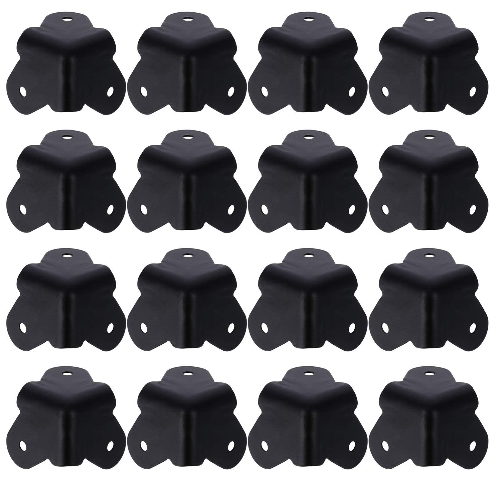 Artibetter 16Pcs Angle Corner Protector Black Iron Cabinet Speaker Corners Protector For Cabinet Guitar Amplifier Stage Speaker