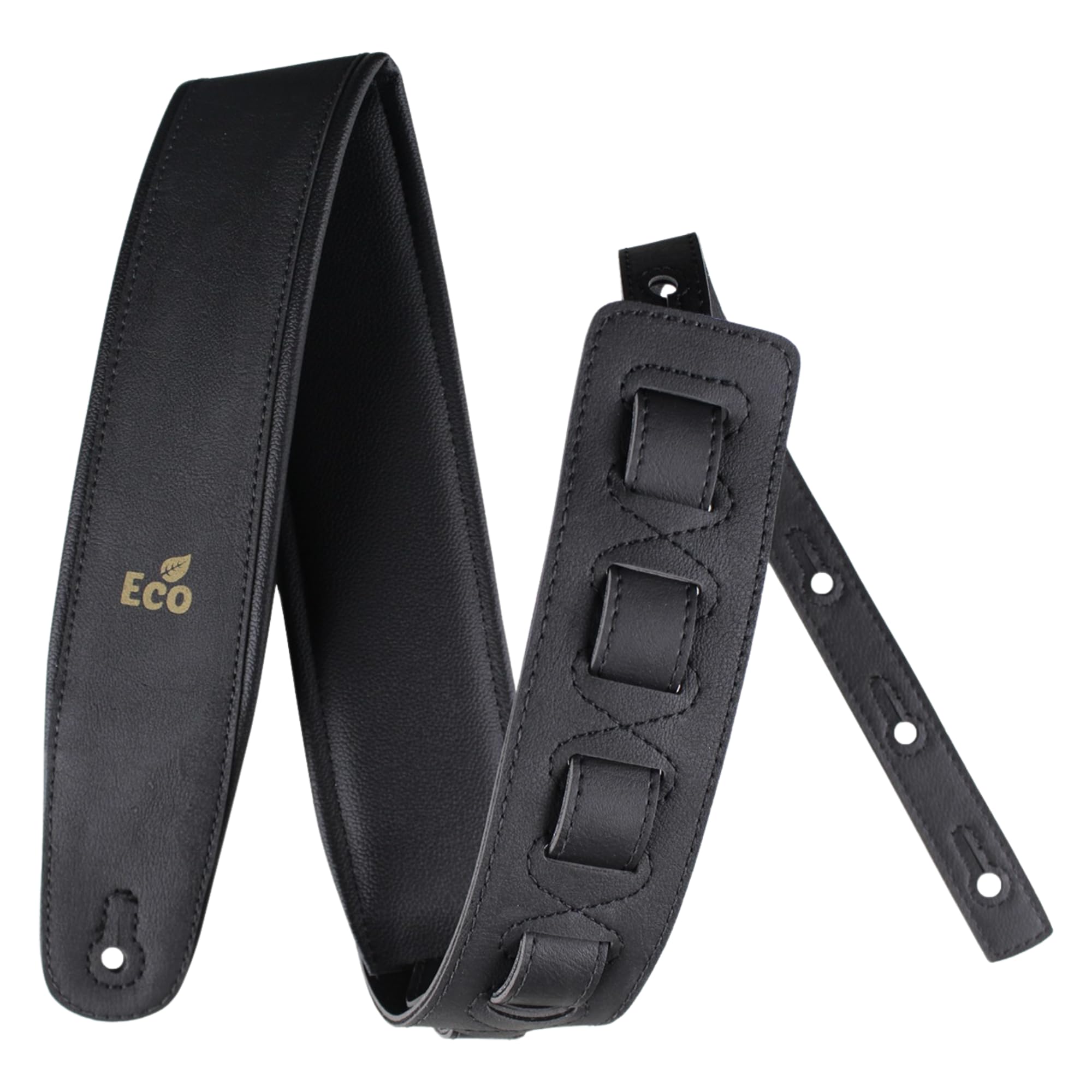 ECO 01 Guitar Strap - Adjustable 37 to 57 Soft Foam Padded Strap for Electric, Acoustic & Bass Guitars - Conscious Materials, Bl