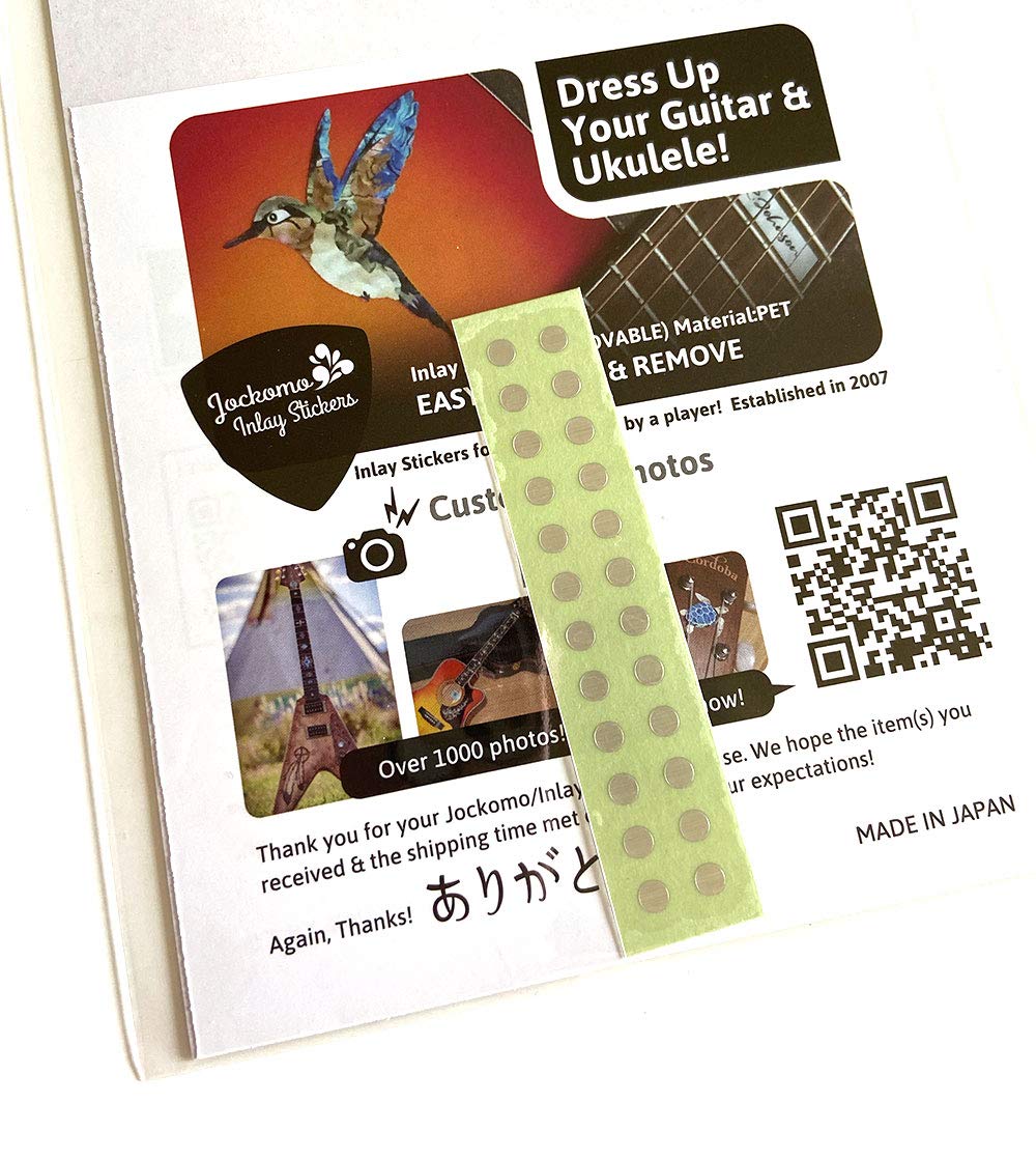 Inlay Sticker Fret Markers For Guitars & Bass - 1/8'' Small Side Marker Dots - Metallic