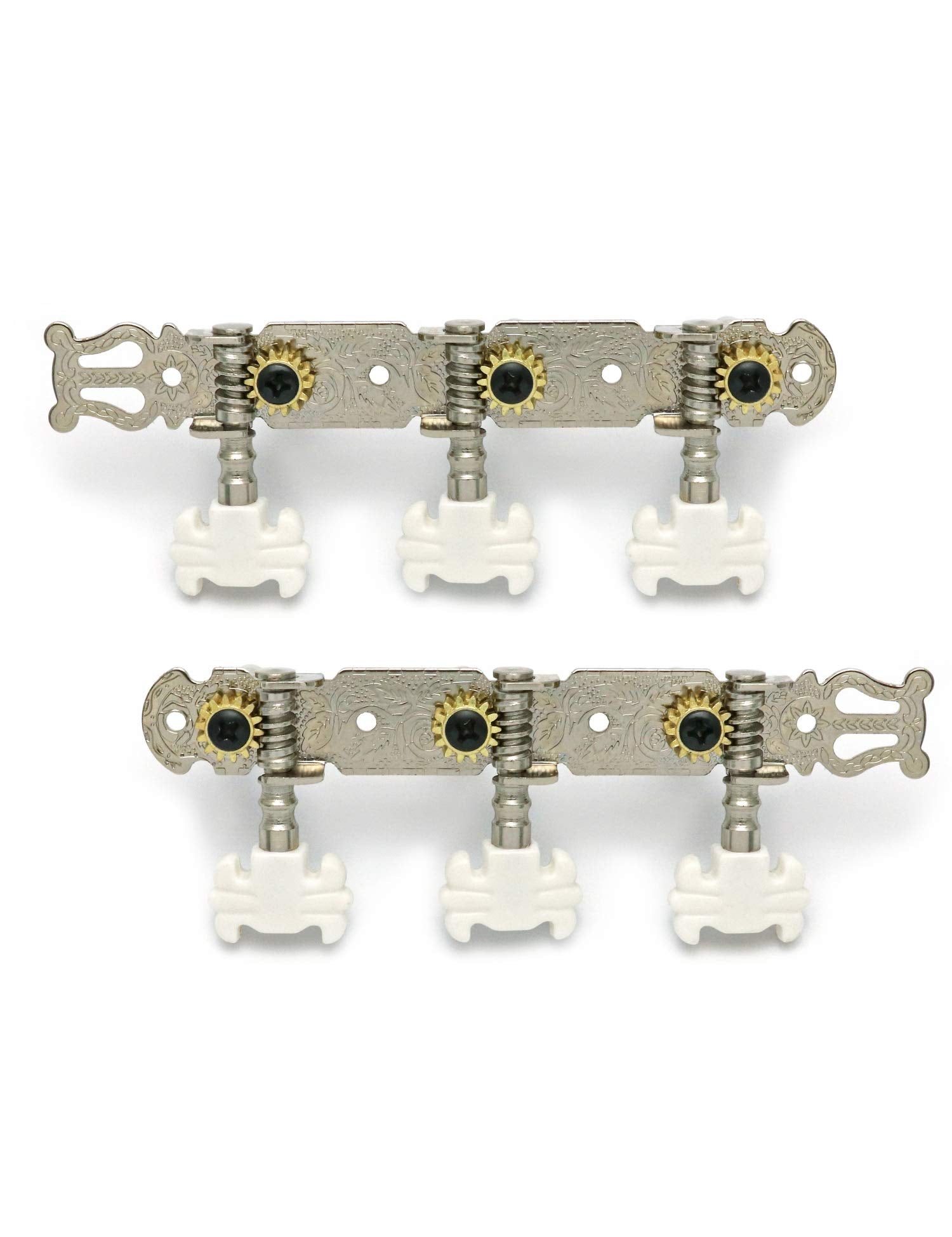 Metallor Classical Guitar Tuning Pegs Chrome Plated Machine Heads Tuning Keys Tuners Single Hole 3L 3R.