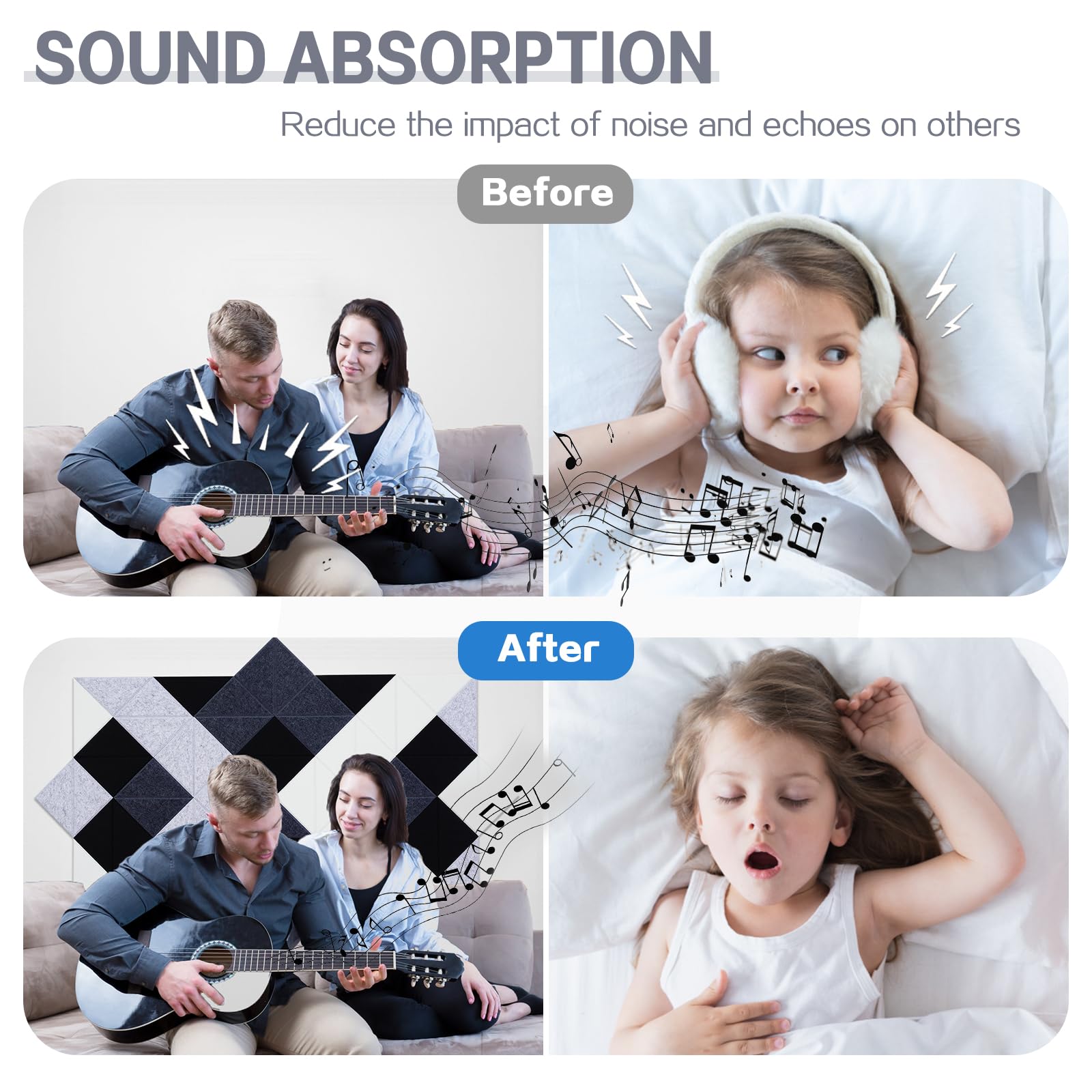 64 Pack Self-Adhesive Triangular Acoustic Panels,63x31.5inchs Sound Absorbing Panels, High Density Soundproof Wall Panels,Wall D