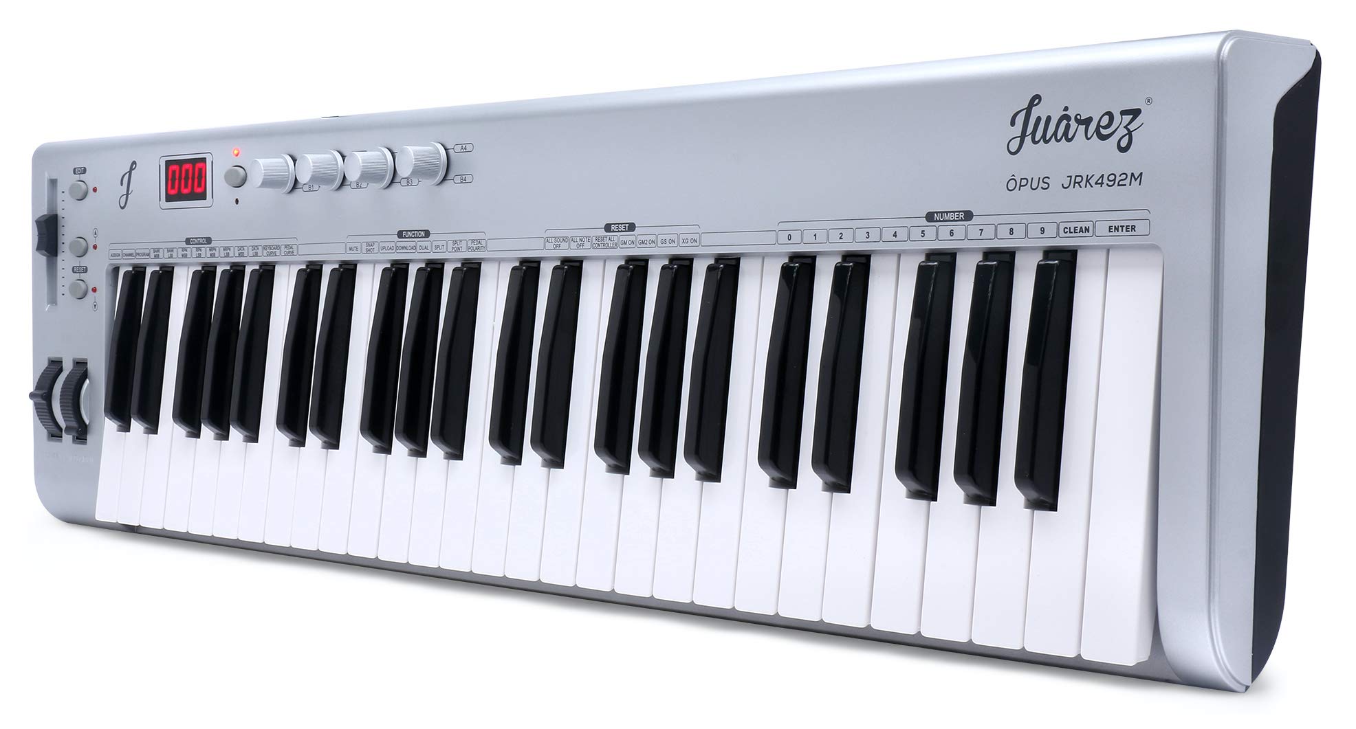 Juarez Opus Jrk492M 49-Key Midi Keyboard Controller With Initial Touch Response | Adapter | Key Note Stickers | Music Sheet Stan