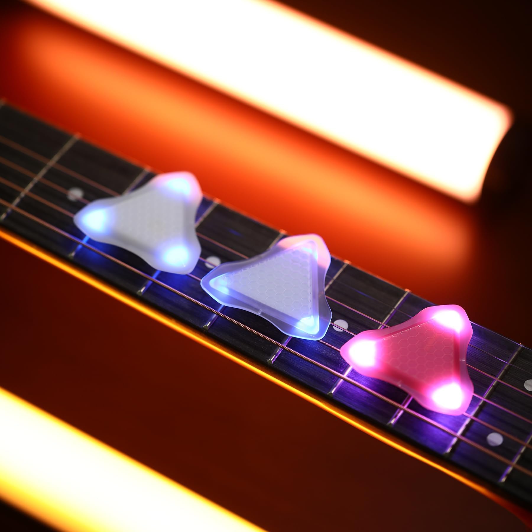 Auto Glowing Led Guitar Pick, Non-Slip Honeycomb Touch, 3 Thickness Options For Electric Guitar,Bass Guitar Picks,White Light, X