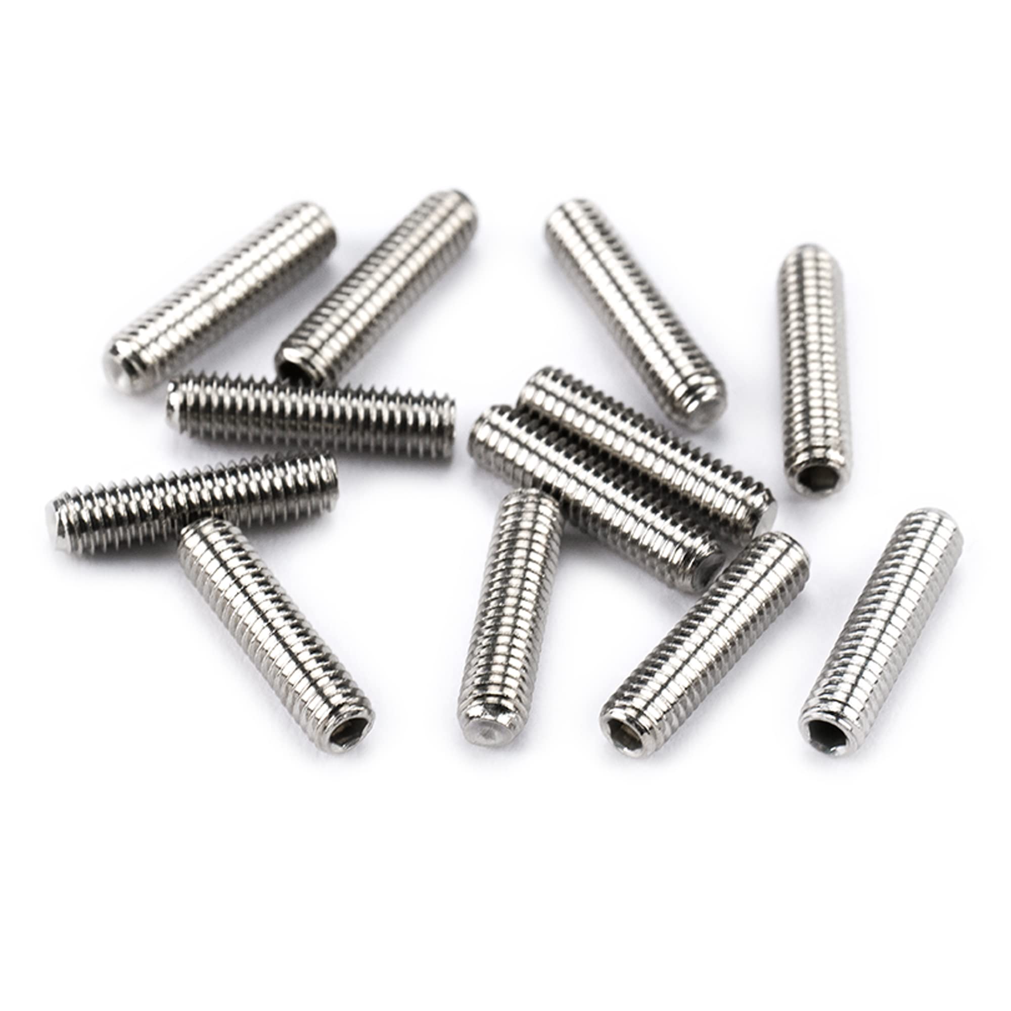Musiclily Pro Metric M3X12Mm Stainless Steel Saddle Height Screws For Imported Electric Guitar Bass Bridge, Original Color (Set