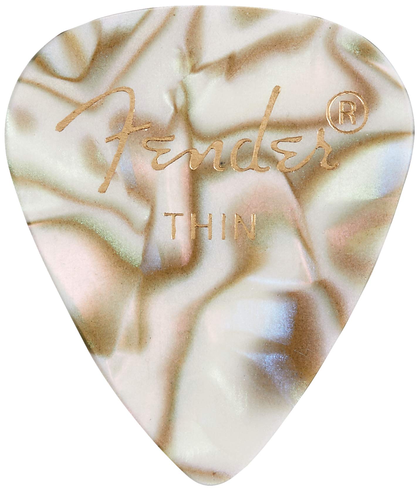 Fender Premium Celluloid Guitar Picks 351 Shape, Abalone, Thin, 144-Pack