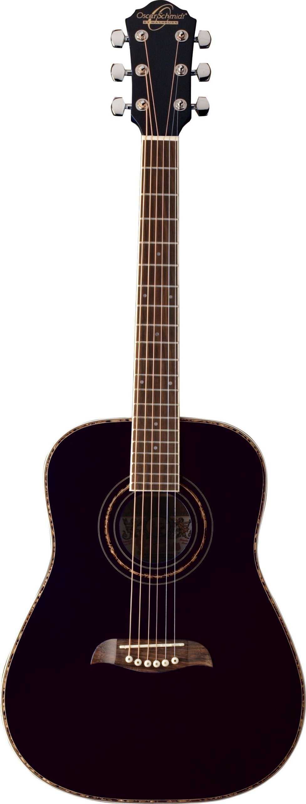 Oscar Schmidt Oghsb 1/2 Size Dreadnought Acoustic Guitar (High Gloss Black)
