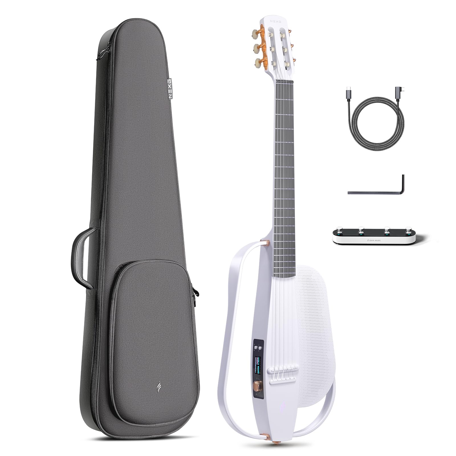 Enya Acoustic-Electric Carbon Fiber Classical Nylon String Travel Guitar Nexg 2N Smart Acustica Electric Guitarra With 50W Wirel