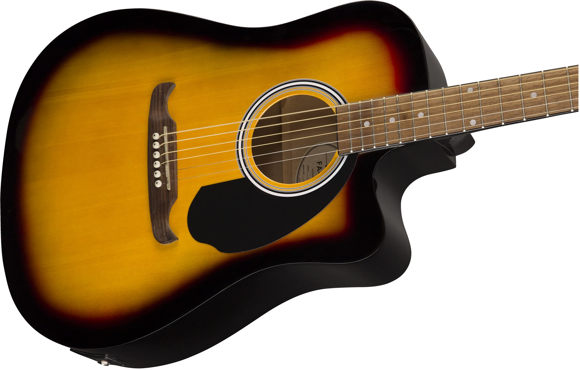 Fender FA-125CE Dreadnought Cutaway Acoustic-Electric Guitar - Sunburst Bundle with Gig Bag, Strap, Strings, Picks, Fender Play