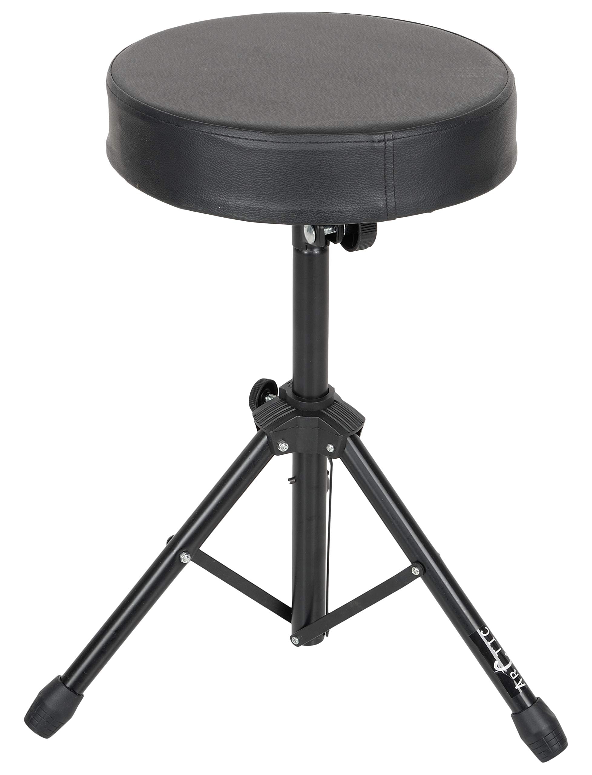 Arctic Tripod Style Drum Throne - Drum Stool Padded Seat Height Adjustable Round Top Drum Chair With Sturdy Tripod Base For Adul