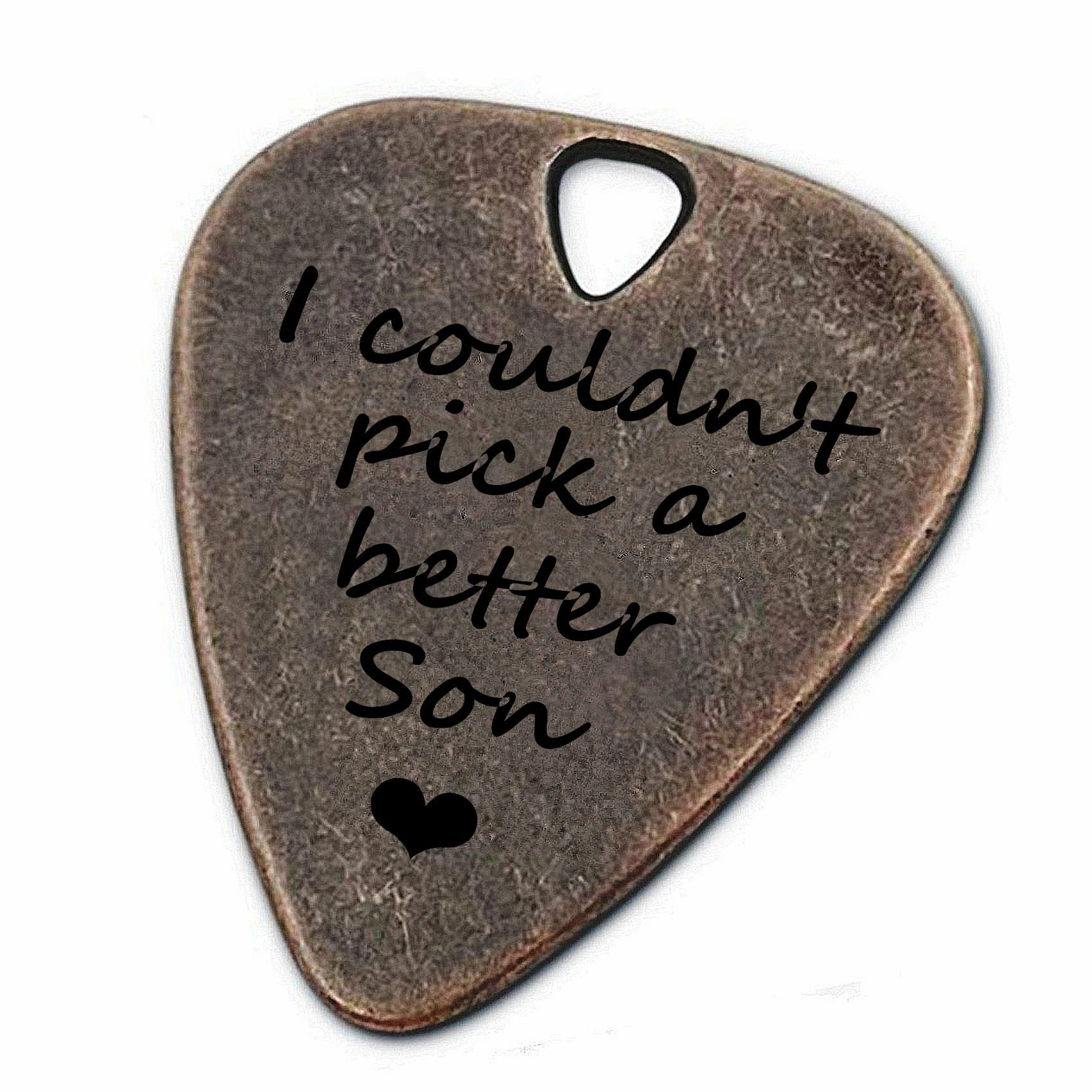 Juppe Birthday Gifts For Son, Bronze Metal I Couldn'T Pick A Better Son Guitar Pick And Bass Pick With Leather Case Music Gifts