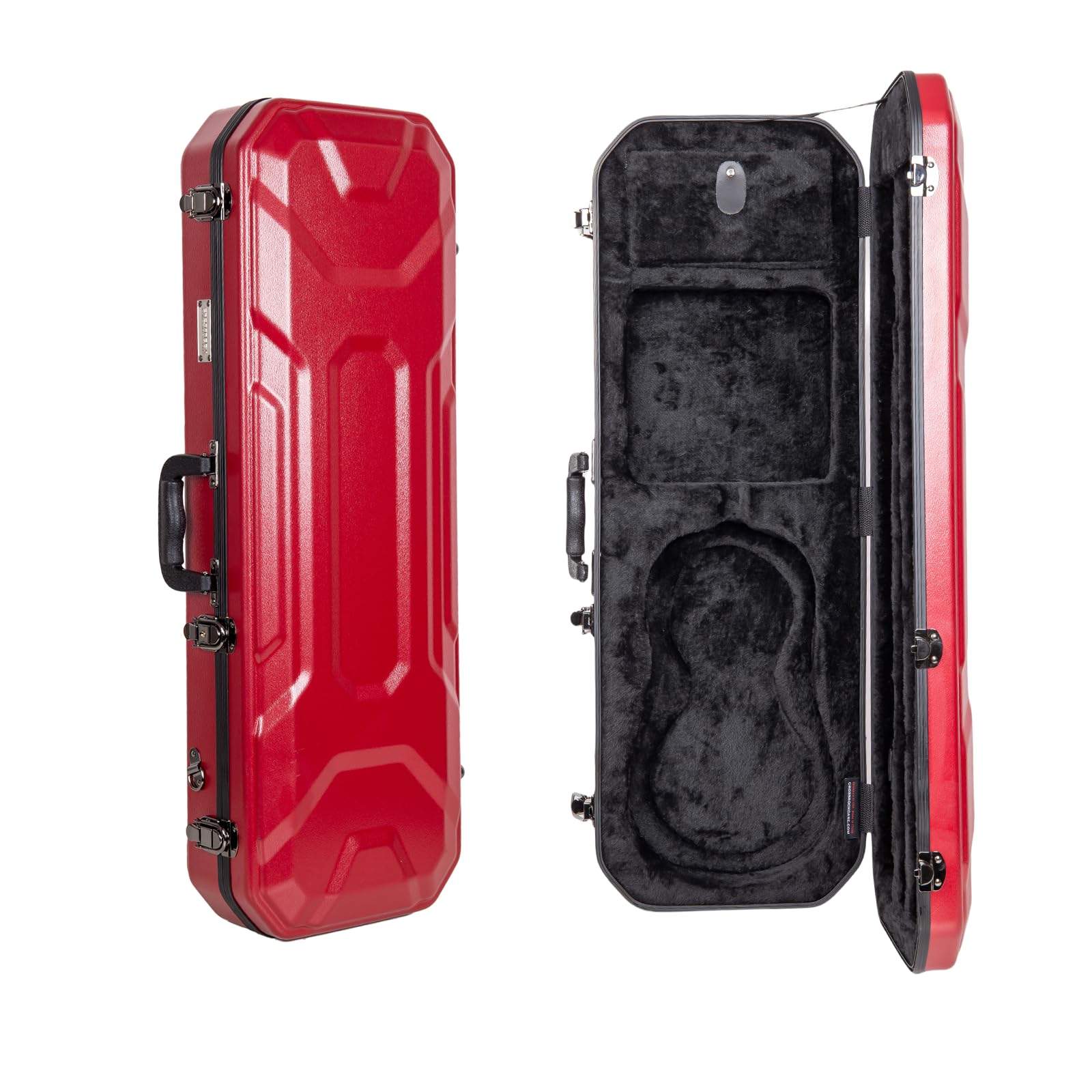 Crossrock Oblong Case fits 4/4 Full-Size Violin, Includes Interior Compartment, 2 Bow Holders, Security Lock, and Detachable Str