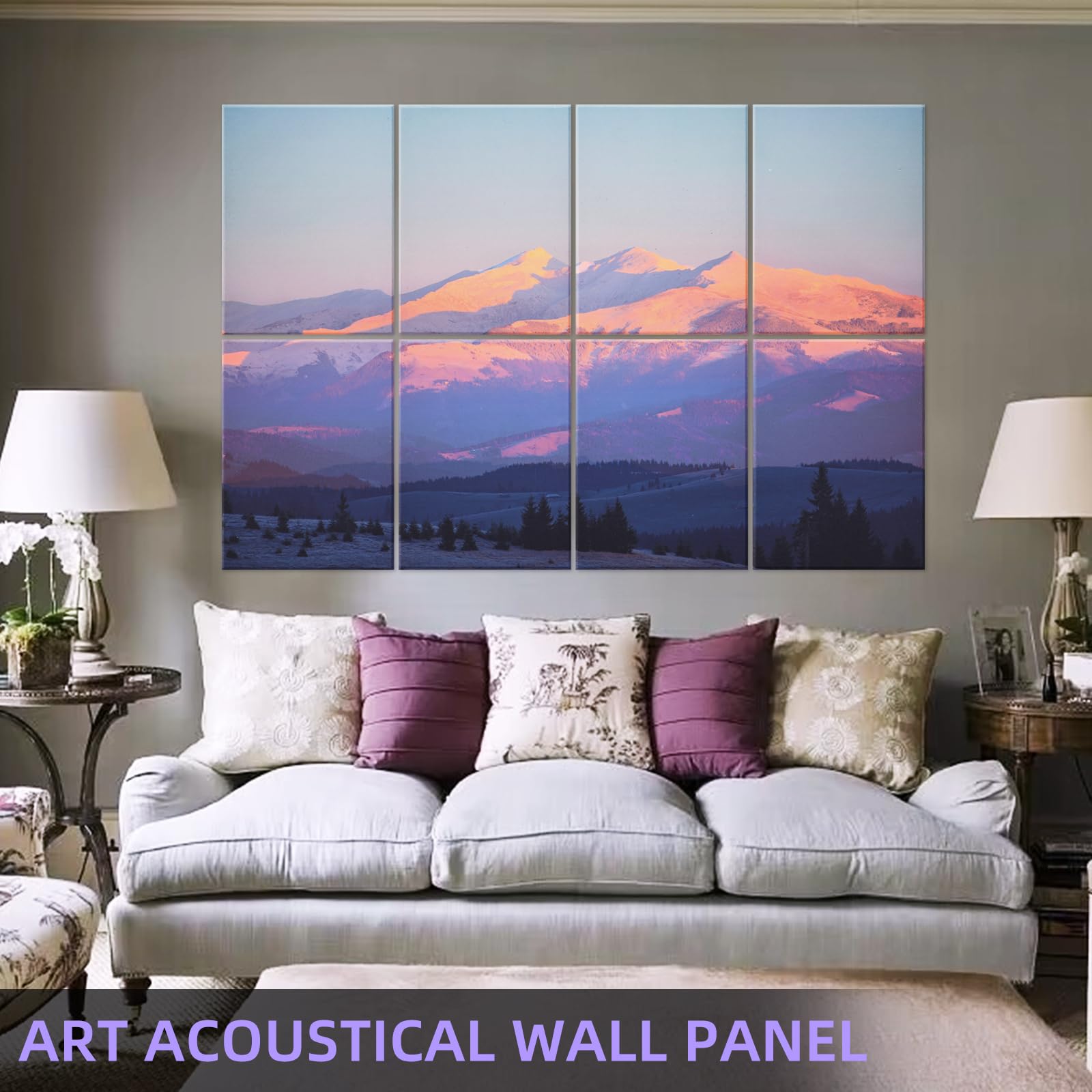 Tutmyrea Art Acoustic Panels, 48''X32'' Sound Proofing Padding, 8 Pack Decorative Acoustical Soundproof Wall Panels, Self-adhesi