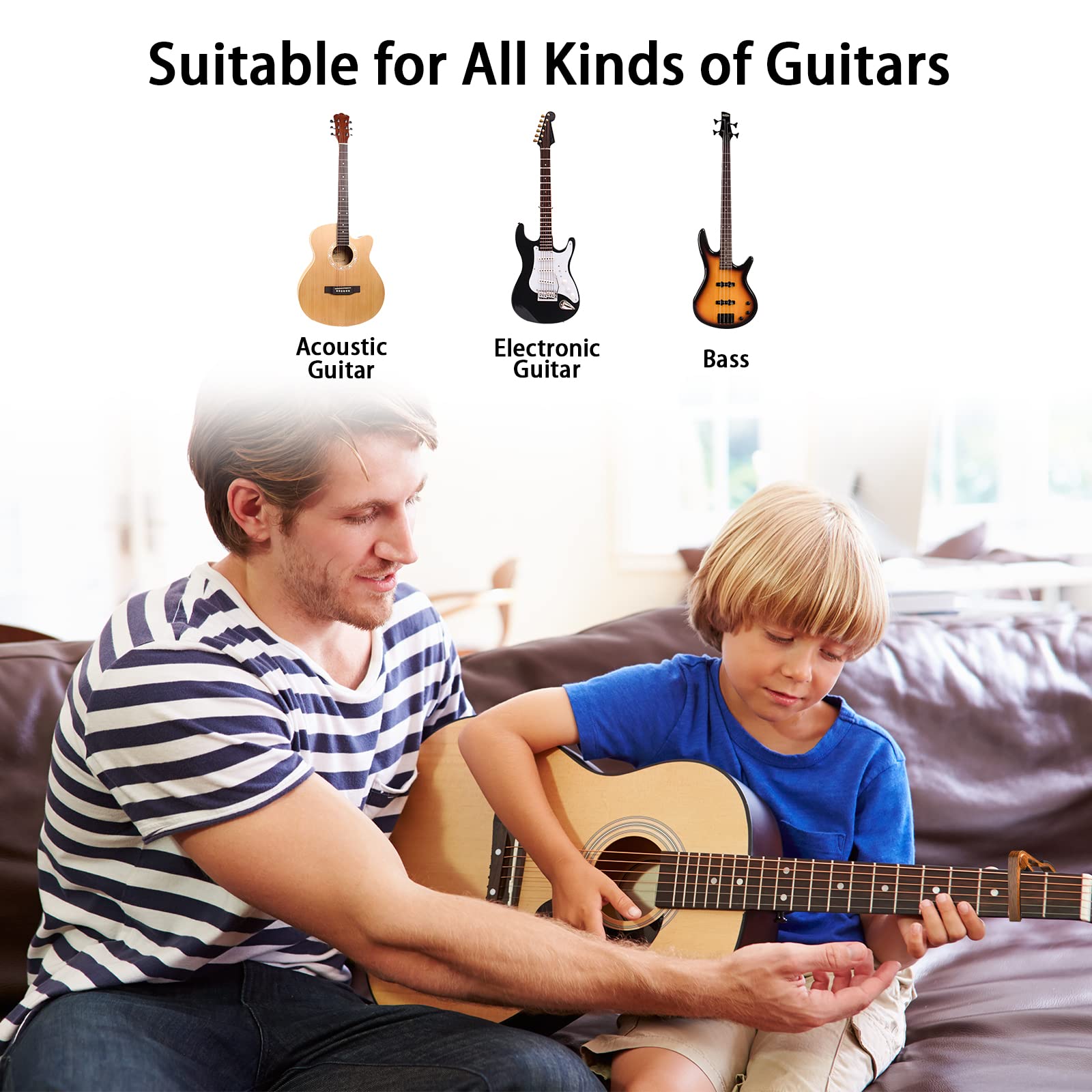 Guitar Capo, 2 Pack Capo for Acoustic Guitar, Guitar Capo for Electric Guitars, Bass, Buzzing-Free, Quick Release, Easy to Use,