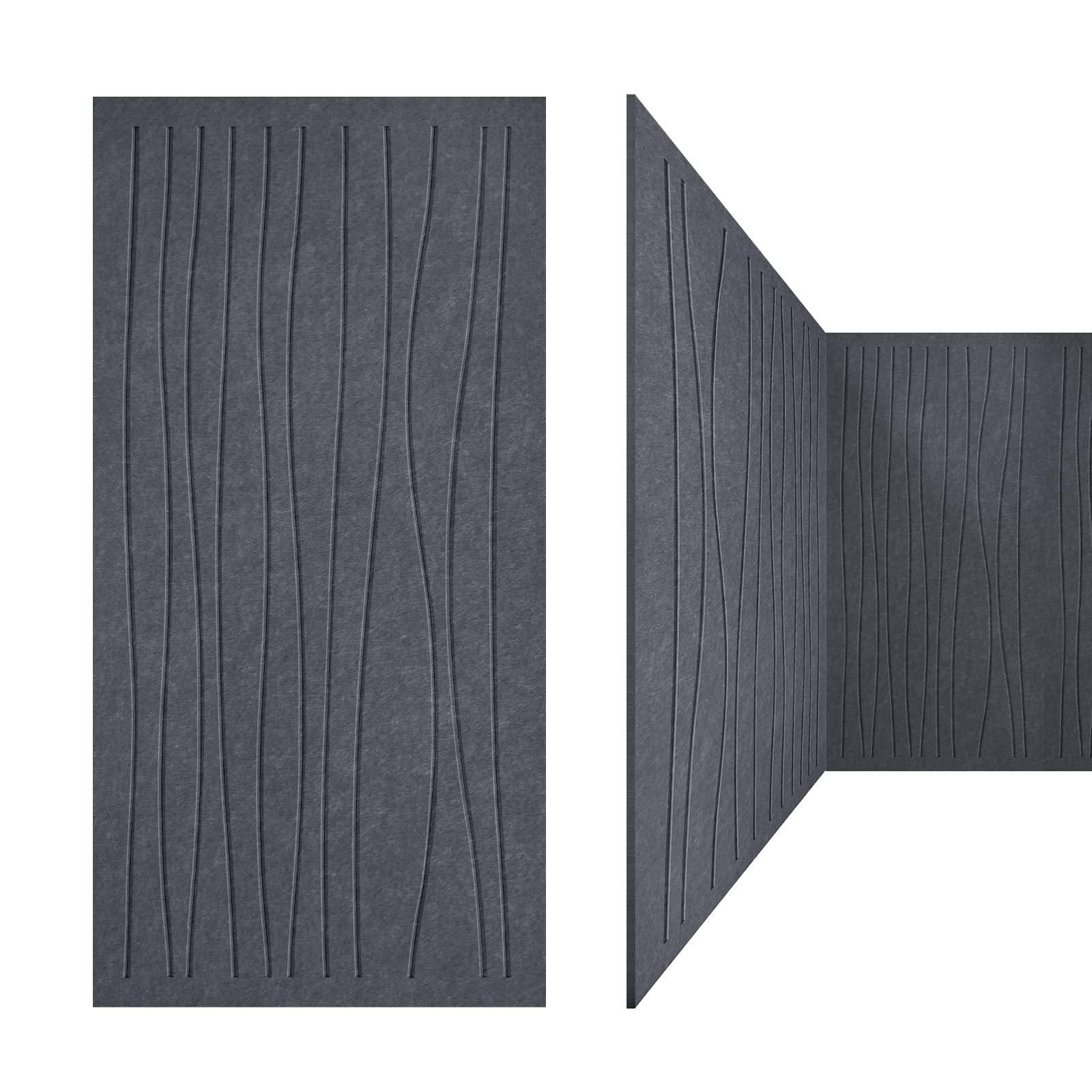 UMIACOUSTICS 3 Packs Large Acoustic Panels,48 x 24 x 0.4 Inches Sound Absorbing Panels,Decorative Sound Proof Panels in Art Curv