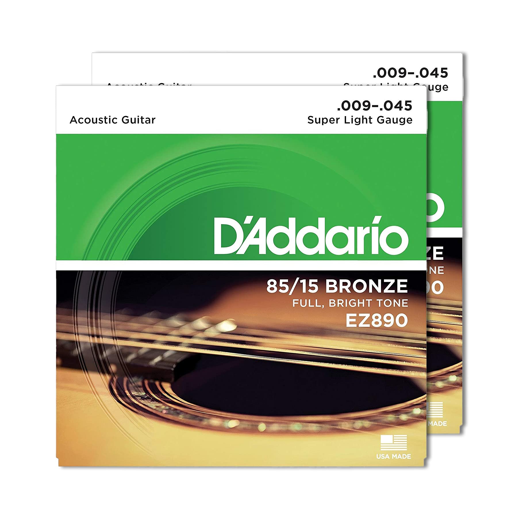 Daddario Ez890 Bronze Superlight Acoustic Guitar Strings (2 Pack)