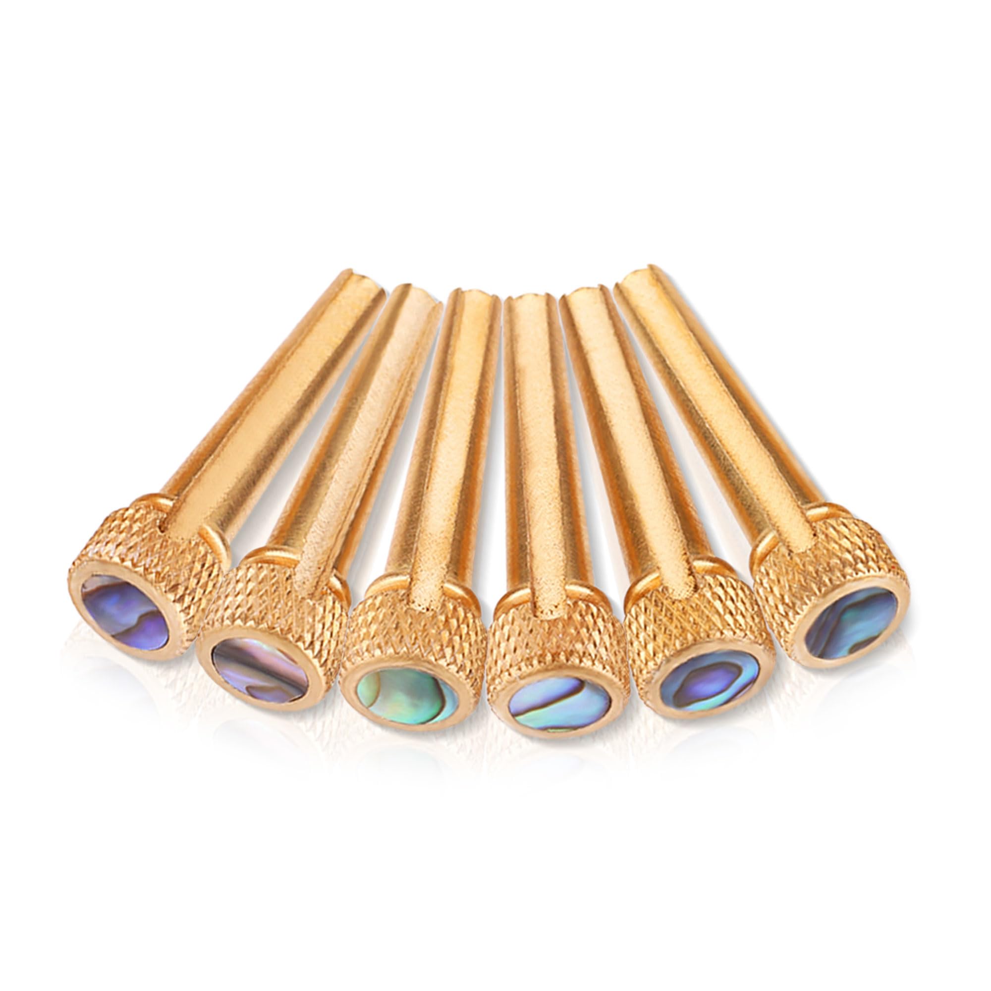 Tbest 6Pcs Guitar Bridge Pins,Brass Bridge Pins For Acoustic Guitar Bridge Pins- Endpin Inlaid Abalone Dot Acoustic Guitar Repla