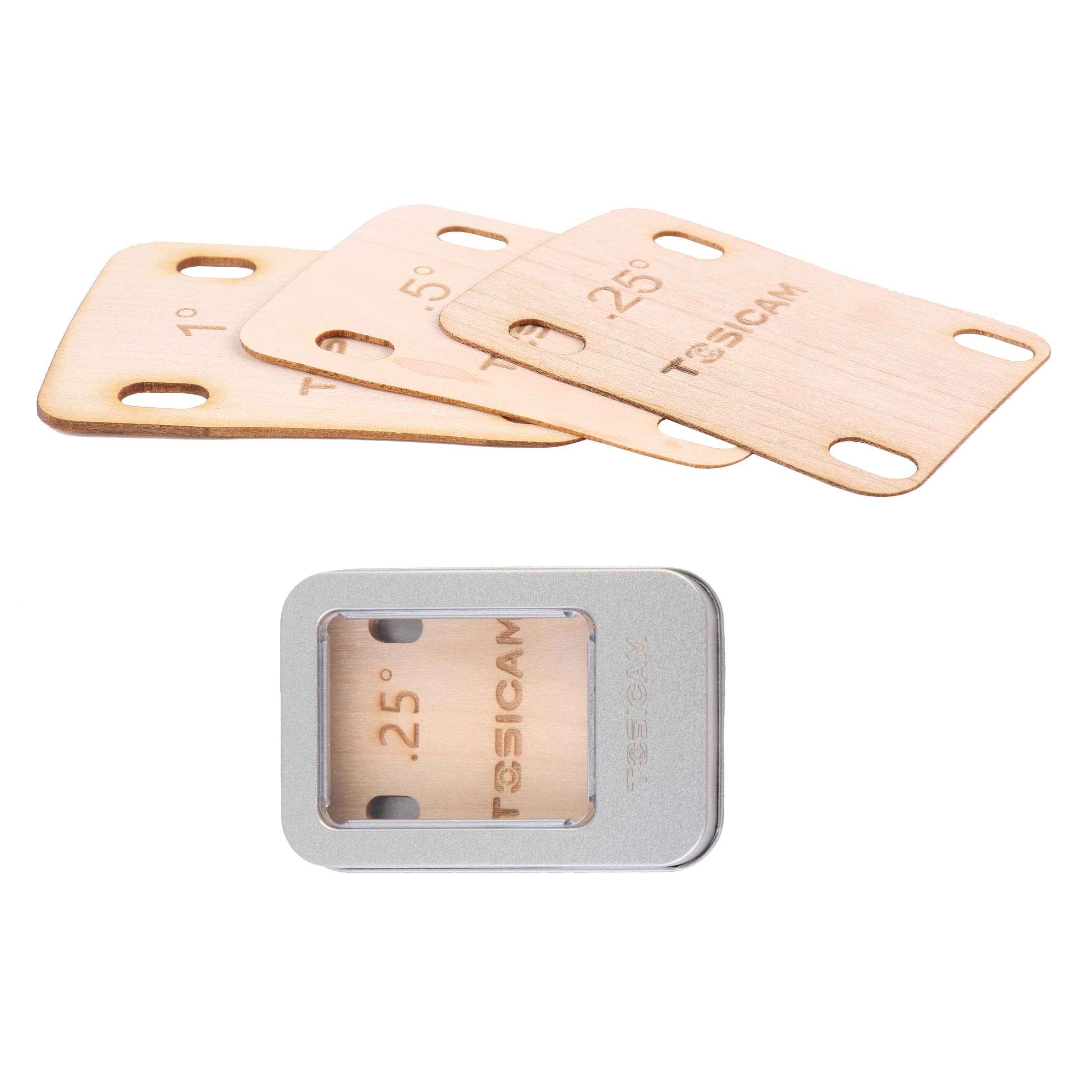 3pcs Guitar Neck Shims Shim Made of Canada Solid Maple Wooden, For Bolt-on Neck Bolts, Shaped 0.25 0.5 1 Degree (0.25 0.5 1 Degr