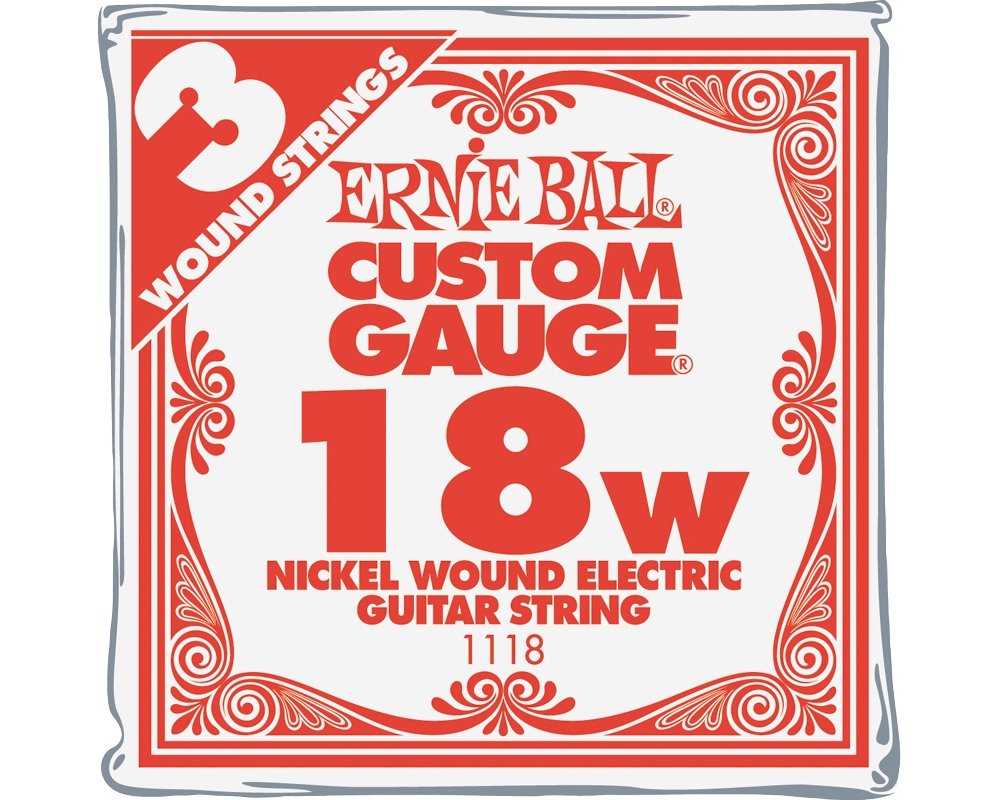 Ernie Ball Nickel Wound Single Guitar Strings 3-Pack .018 Gauge 3-Pack