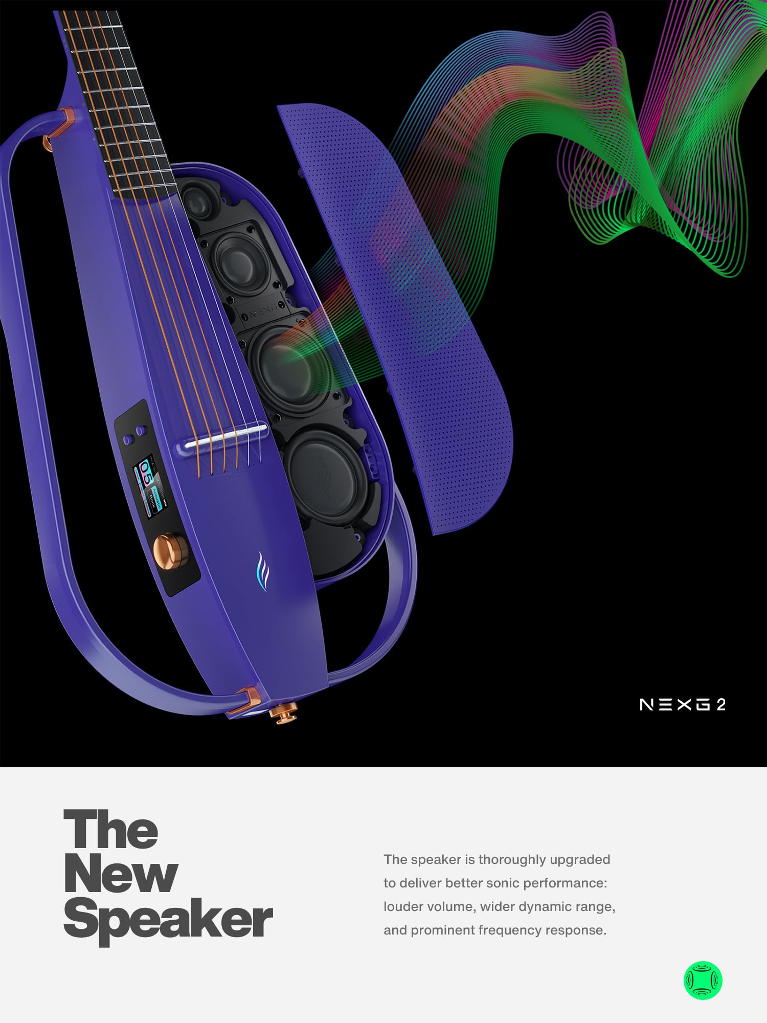 Enya NEXG 2 Acoustic-Electric Guitar Carbon Fiber Travel Smart Audio Guitar with 50W Wireless Speaker, Wireless Microphone, Hi-F