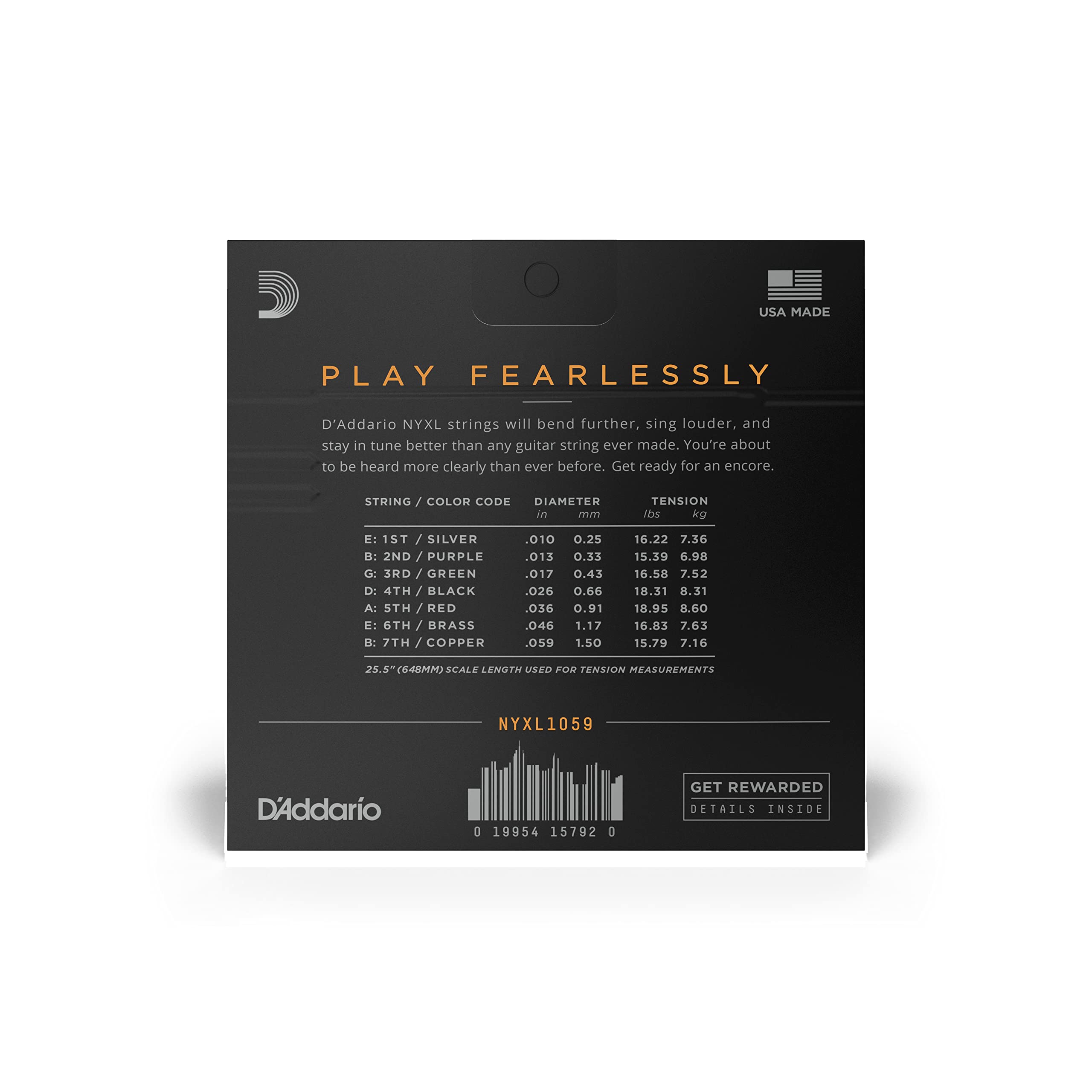 D'Addario Guitar Strings - NYXL Electric Guitar Strings - NYXL1059 - Unrivaled Strength, Tuning Stability, Enhanced Mid-Range -