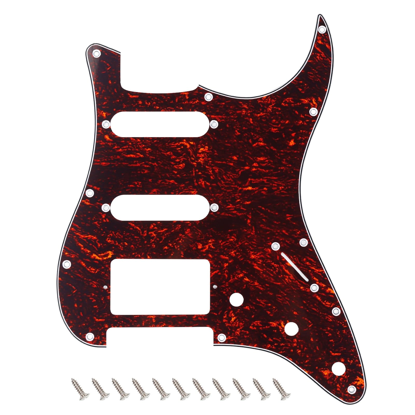 Banworks 4 Ply Strat Hss Pickguard 11-Hole Electric Guitar Pickguard Ssh Scratch Plate For Usa/Mexican Fender Modern Style Stand