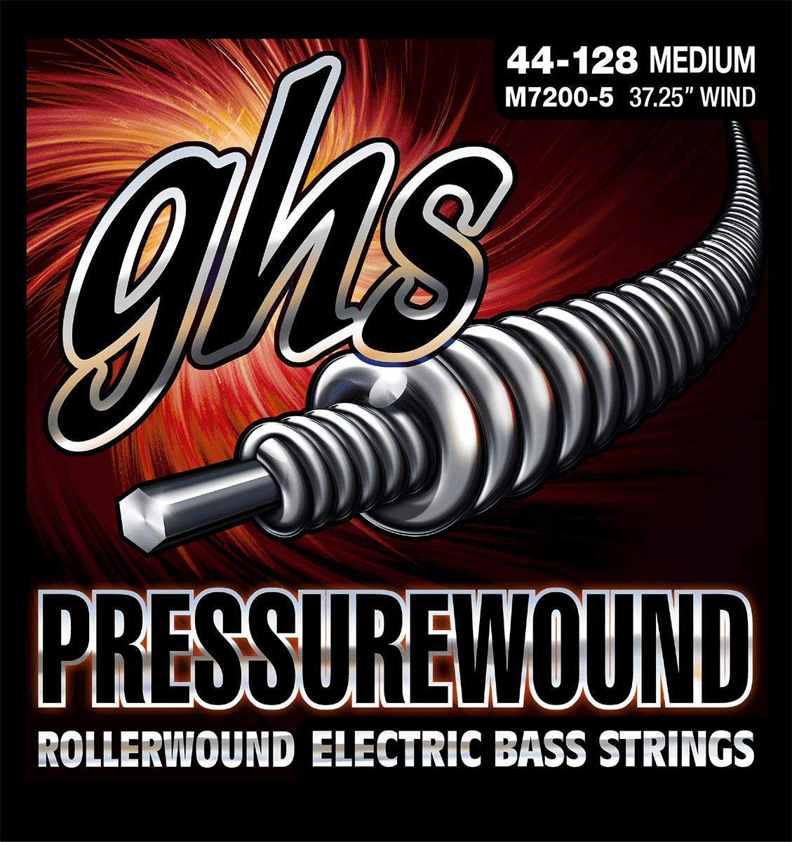 GHS Strings Pressurewound Bass Guitar Strings (M7200), Medium, 44-106