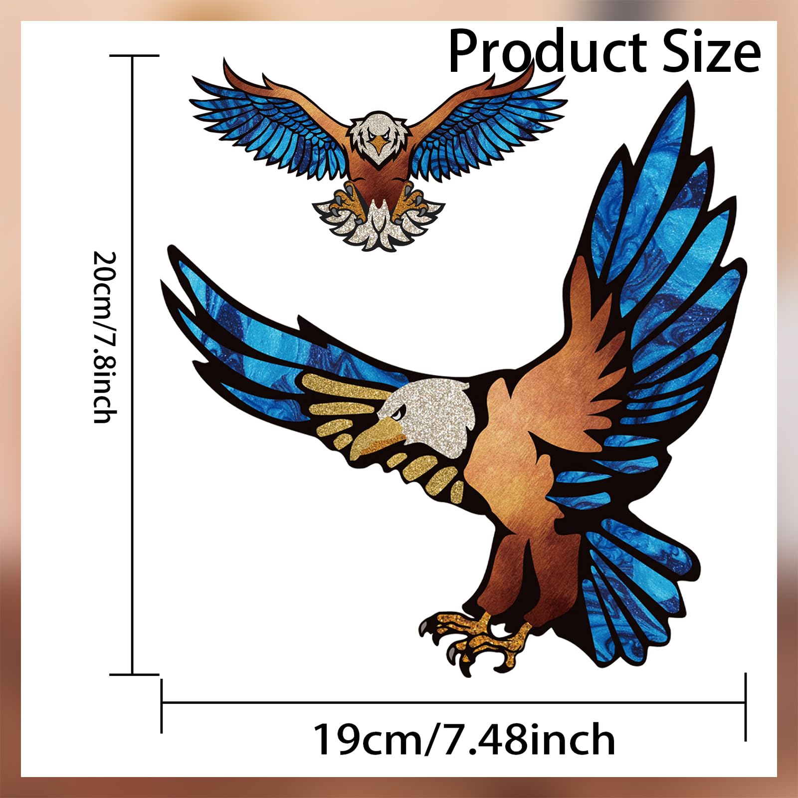 PLIGREAT 2 Pack Guitar Guard Board Stickers Guitar Headstock Decor Removable Eagle Decals DIY Gifts for Guitarist Bass Player Ba