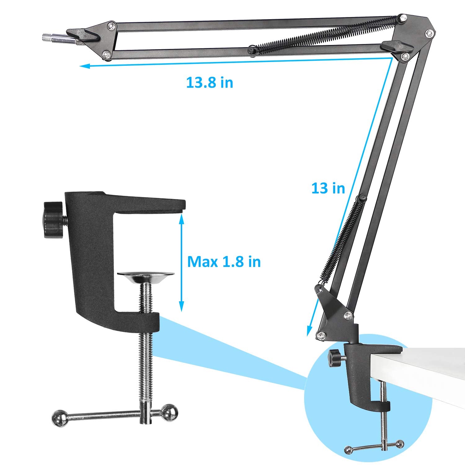 Blue Yeti Microphone Stand with Foam Cover - Suspension Boom Scissor Arm Stand and Mic Windscreen Pop Filter Compatible with Blu