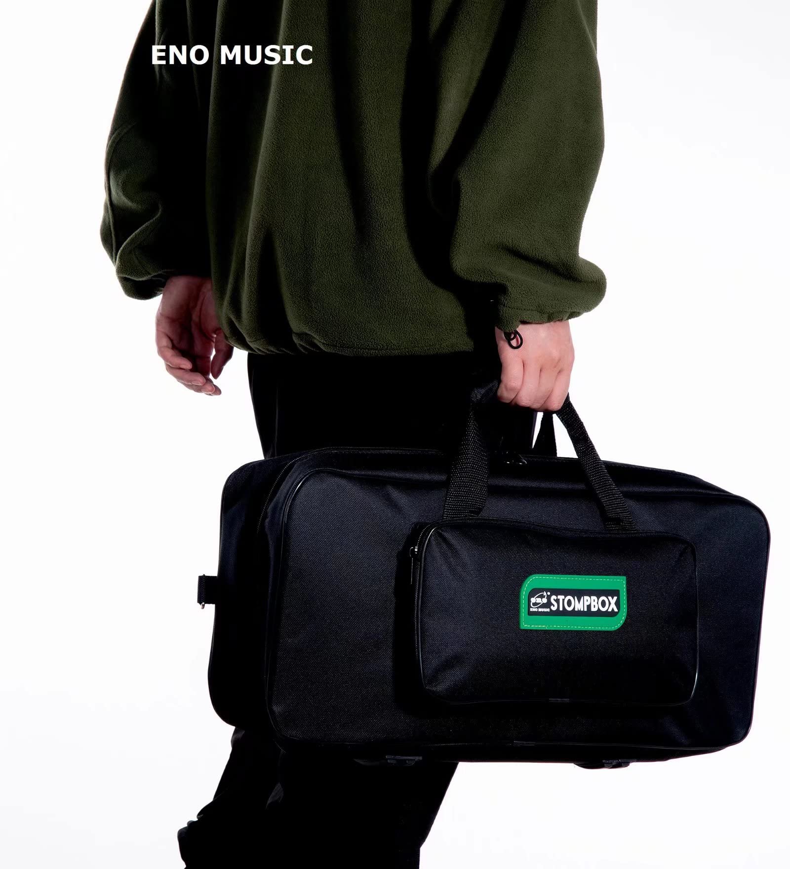 ENO MUSIC Stompbox Portable Aluminum Alloy Guitar Effects Pedal Board and Case Kit with Soft Bag Set Including Pedal Mounting Ta