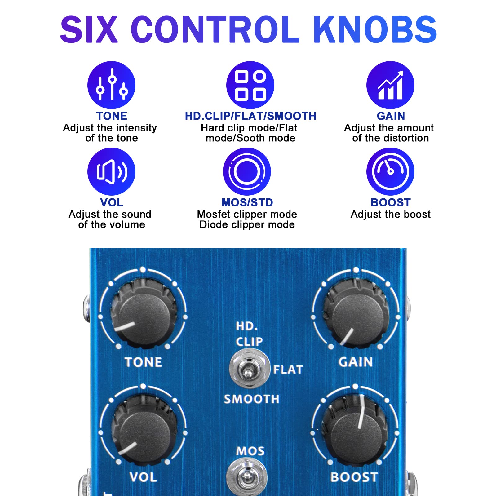 Maximum Guitar Pedal, Overdrive Dual Channel Pedal Clean, and Wild Effect for Electric Guitar