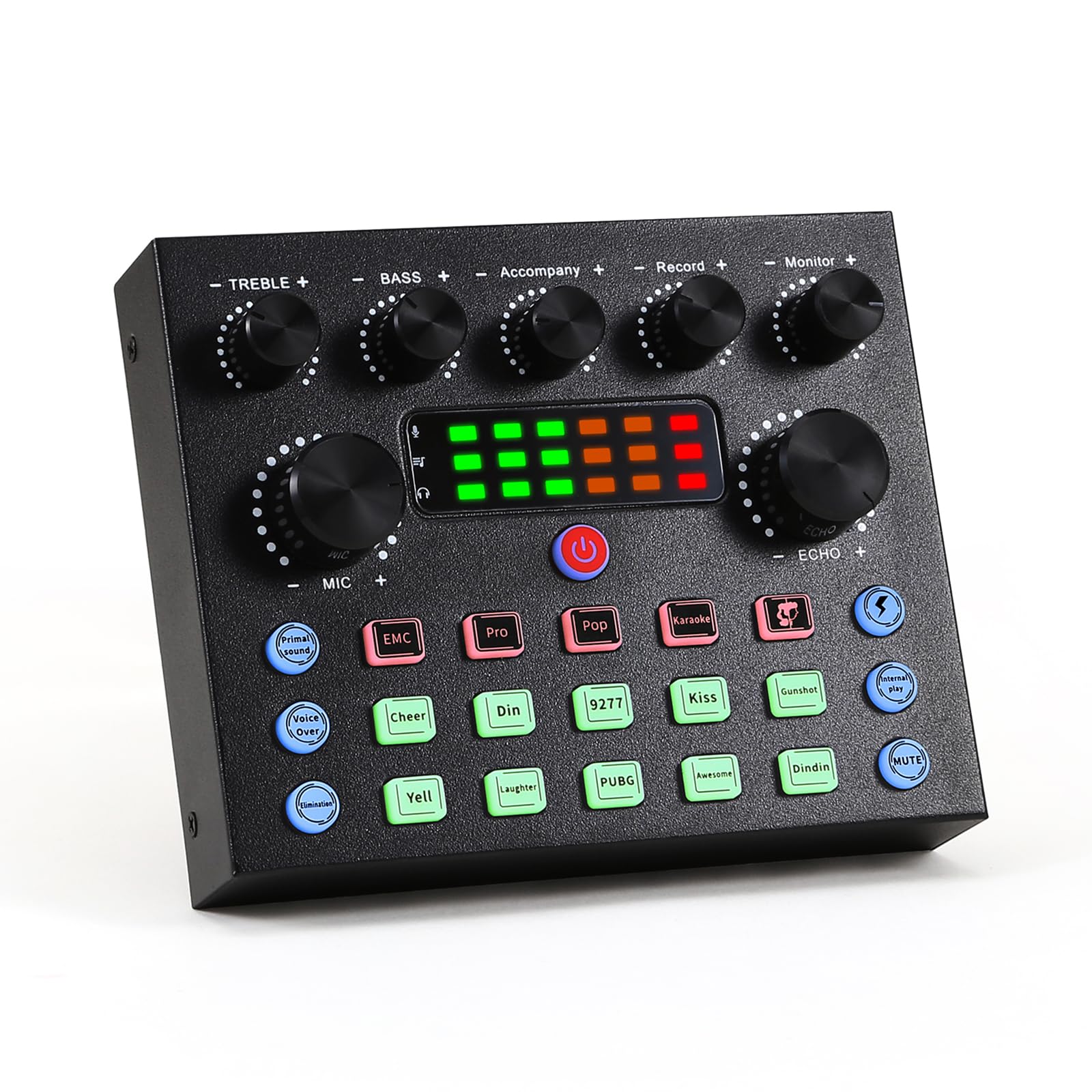 Koitmy Audio Mixer Small Potable Dj Live Sound Board Dual Channel Dsp Bluetooth Accompaniment For Pc Phone Gaming Karaoke Studio