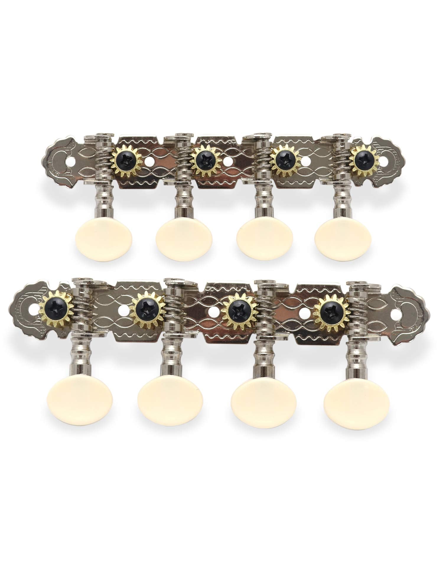 Metallor Guitar Machine Heads Tuning Pegs Tuning Keys for Mandolin Banjo and 8 String Guitars Instruments Double Hole Chrome Pla