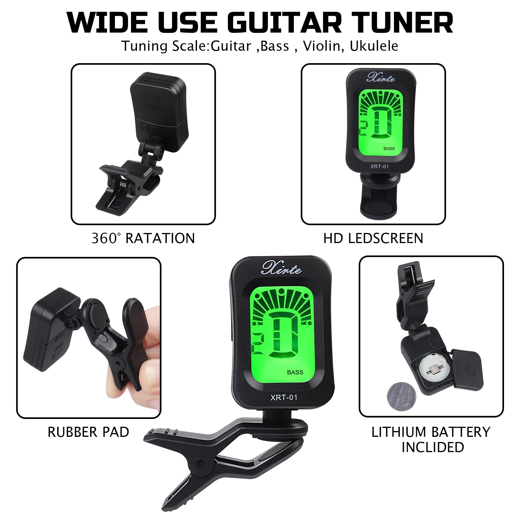 LOMEVE Guitar Accessories Kit Include Acoustic Guitar Strings, Tuner, Capo, 3-in-1 Restring Tool, Pick Holder, Bridge Pins, Nuts