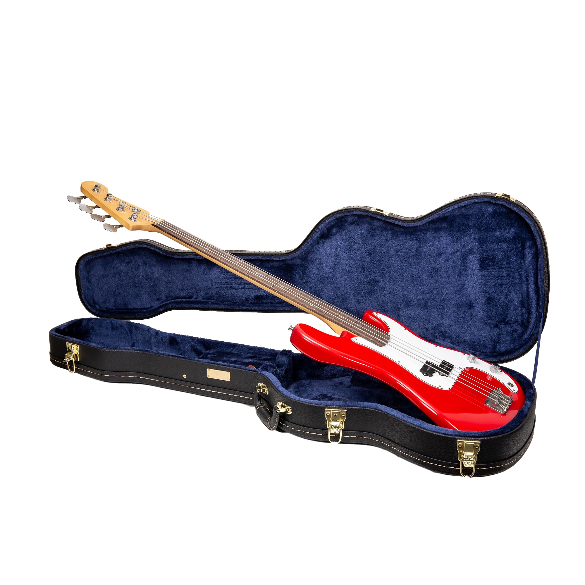 Crossrock Wood Case Fits Right-Hand Precision Bass Style Guitars-Black(Crw620Pbbk)