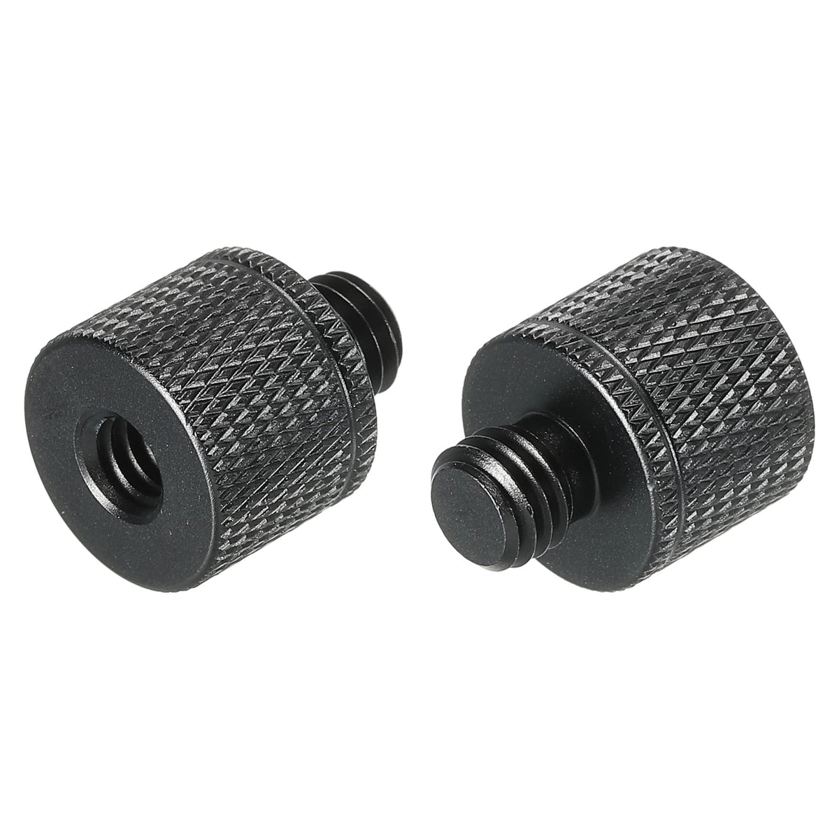 Meccanixity Mic Stand Adapter 1/4 Female X M8 Male Camera Screw Thread Adapter For Microphone Tripod Stand Black 2 Pack
