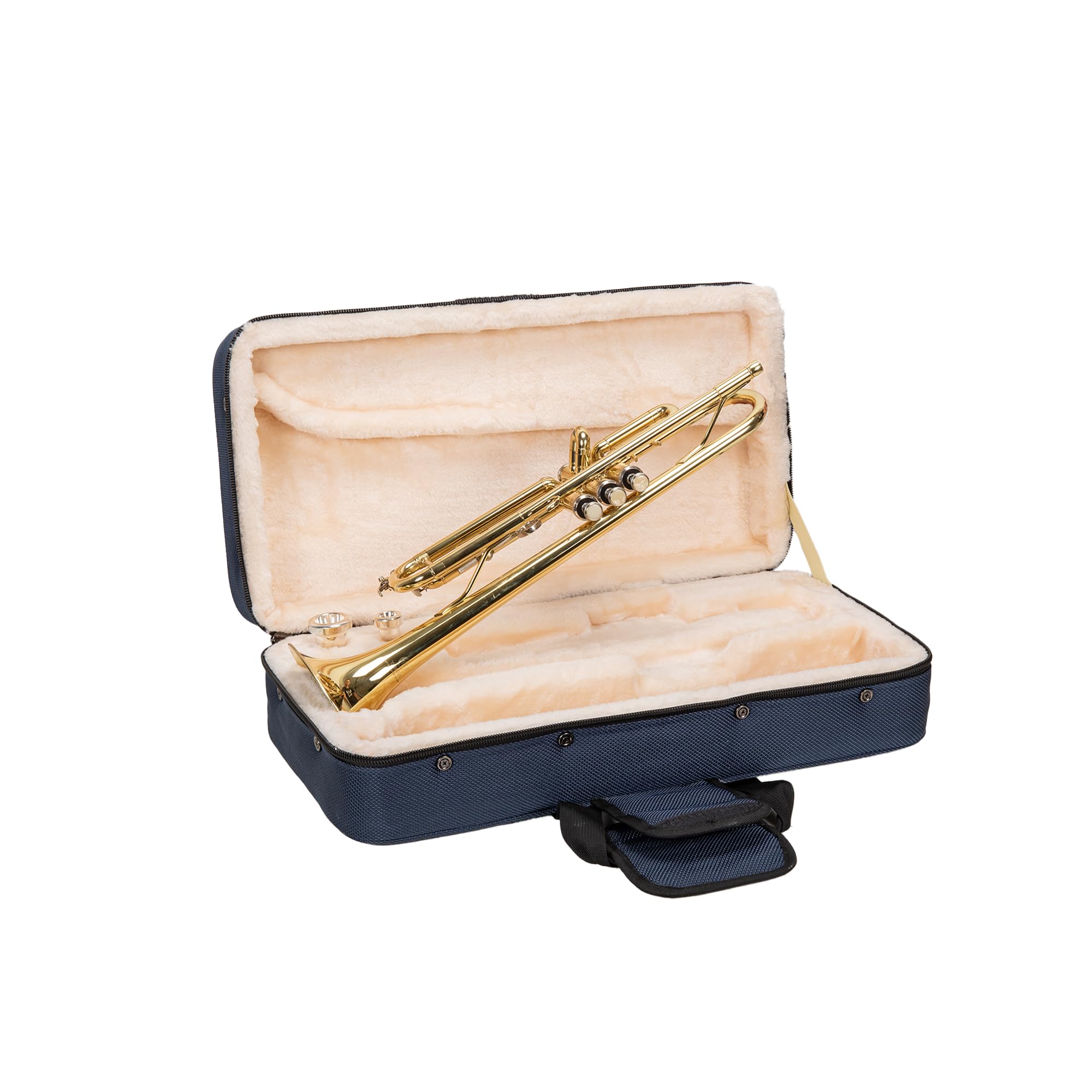 Crossrock Bb Trumpet Foam Case | Lightweight Blue Gig Bag with Structured Exterior, Plush Interior & Storage Pockets (CRP300TRBL