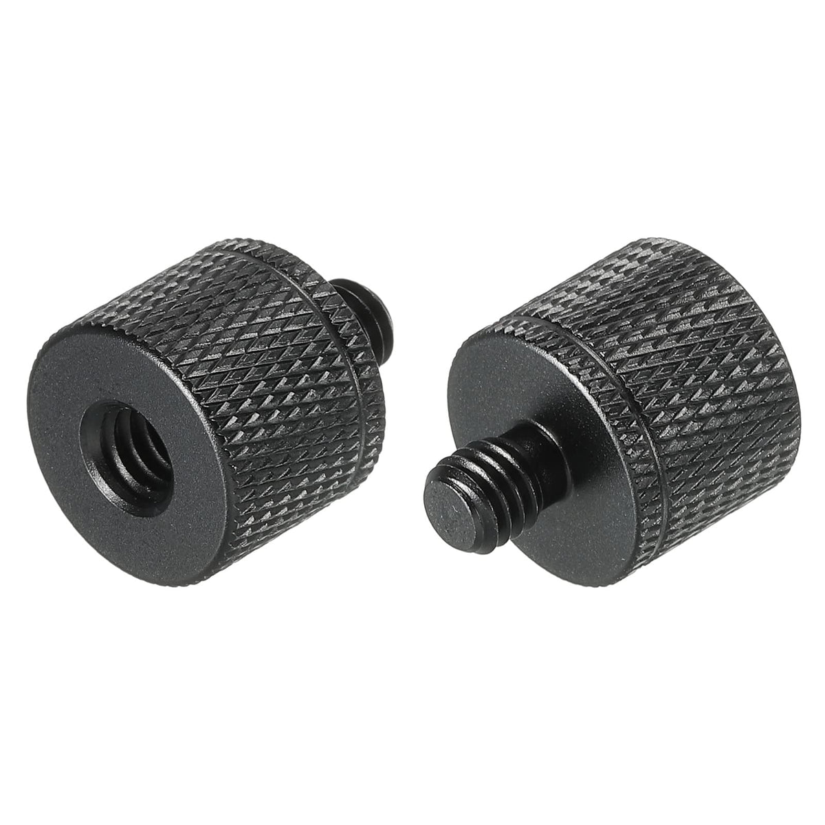 Meccanixity Mic Stand Adapter 1/4 Female X M6 Male Camera Screw Thread Adapter For Microphone Tripod Stand Black 2 Pack