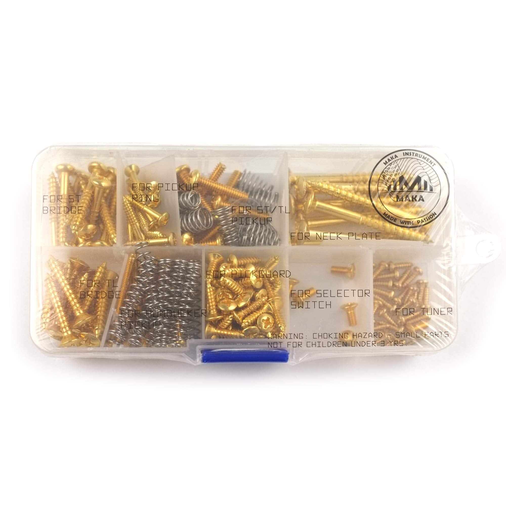 MAKA Guitar Screw Kit Assortment Box Kit for Electric Guitar Bridge, Pickup, Pickguard, Tuner, Switch, Neck Plate, with Springs,