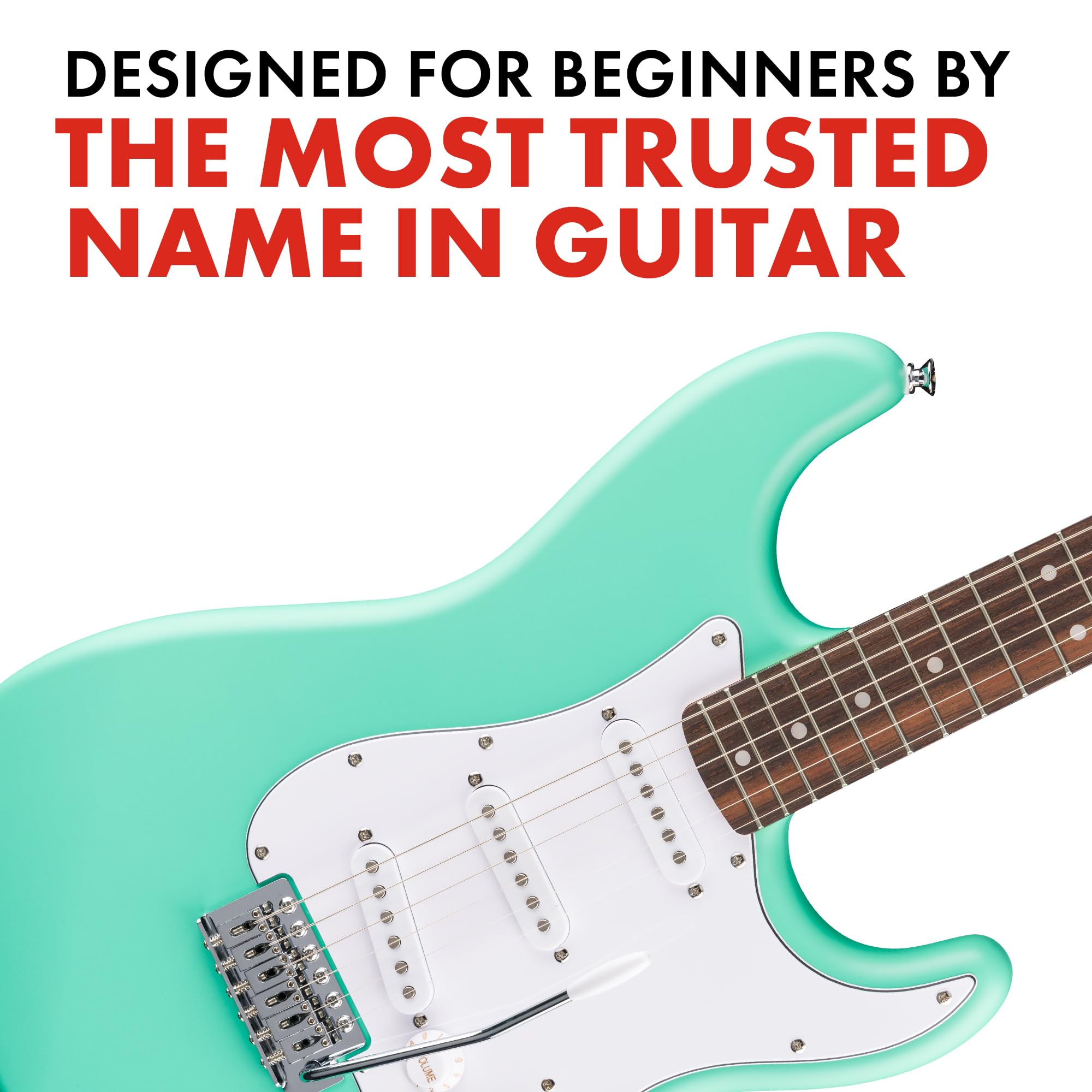 Fender Squier Debut Series Stratocaster Electric Guitar, Beginner Guitar, 2-Year Warranty, Includes Free Lessons, Sea Foam Green