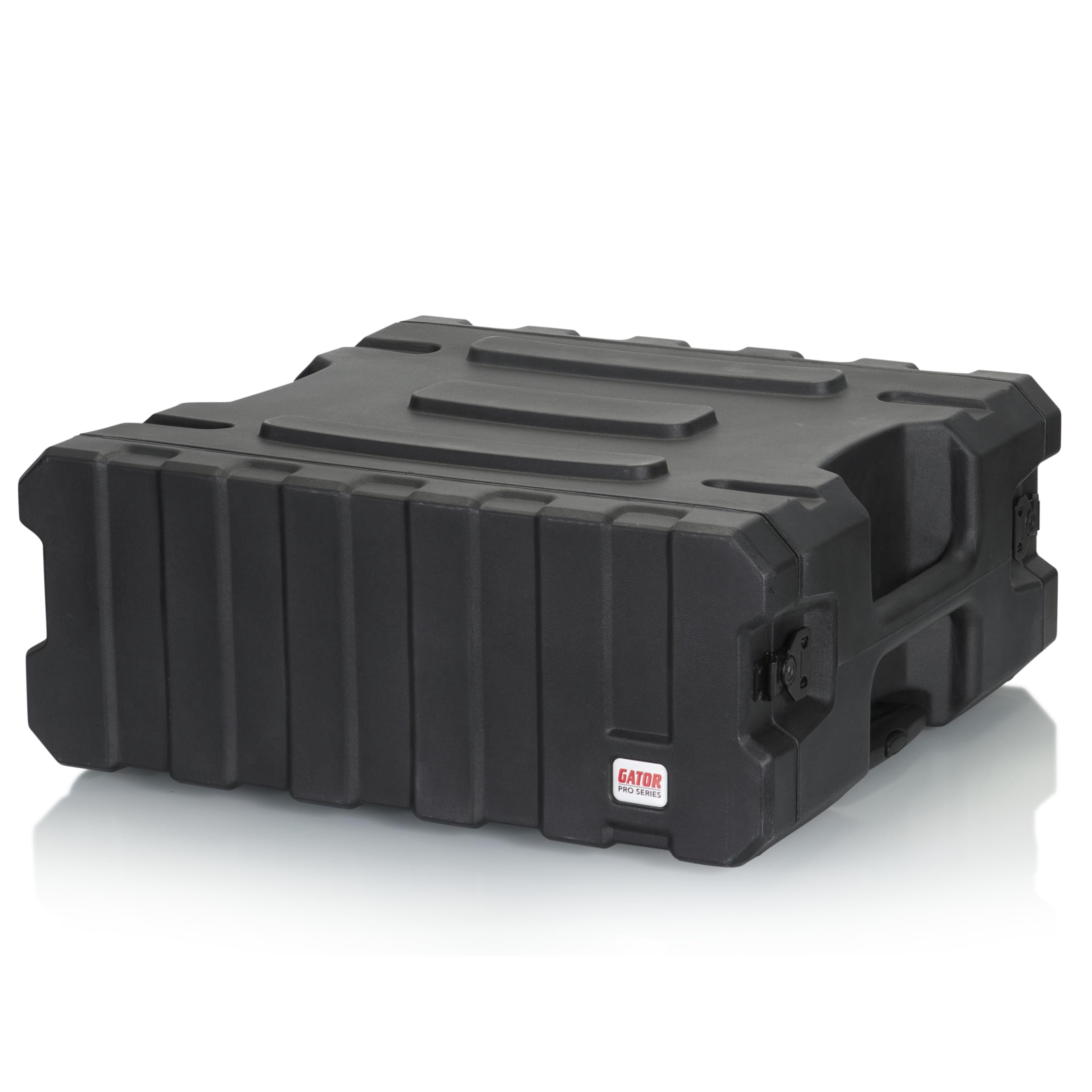 Gator Cases Pro Series 4U Rolling Rack Case with 19 Depth, Tow Handle & Recessed Wheels; Roto Molded Made in USA (G-PROR-4U-19)
