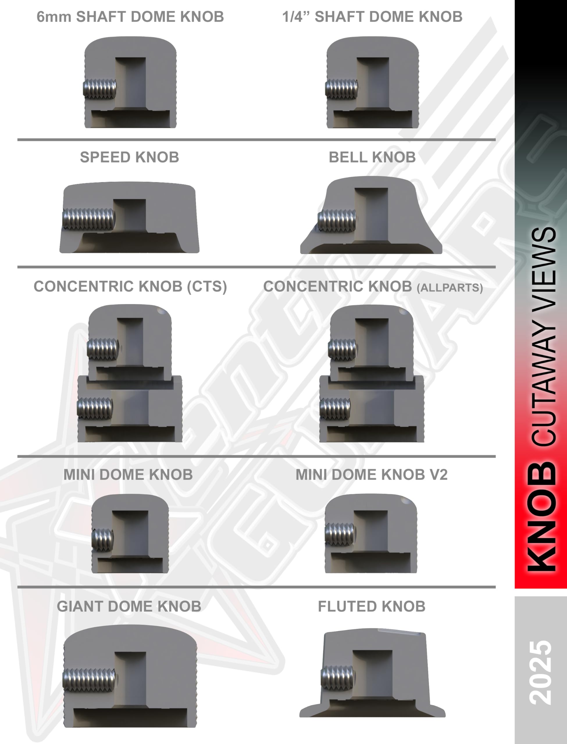 Xentric Guitars - AUTUMN PEARL Series 6mm Resin Dome Knobs (3 Knobs, Purple Autumn Pearl)