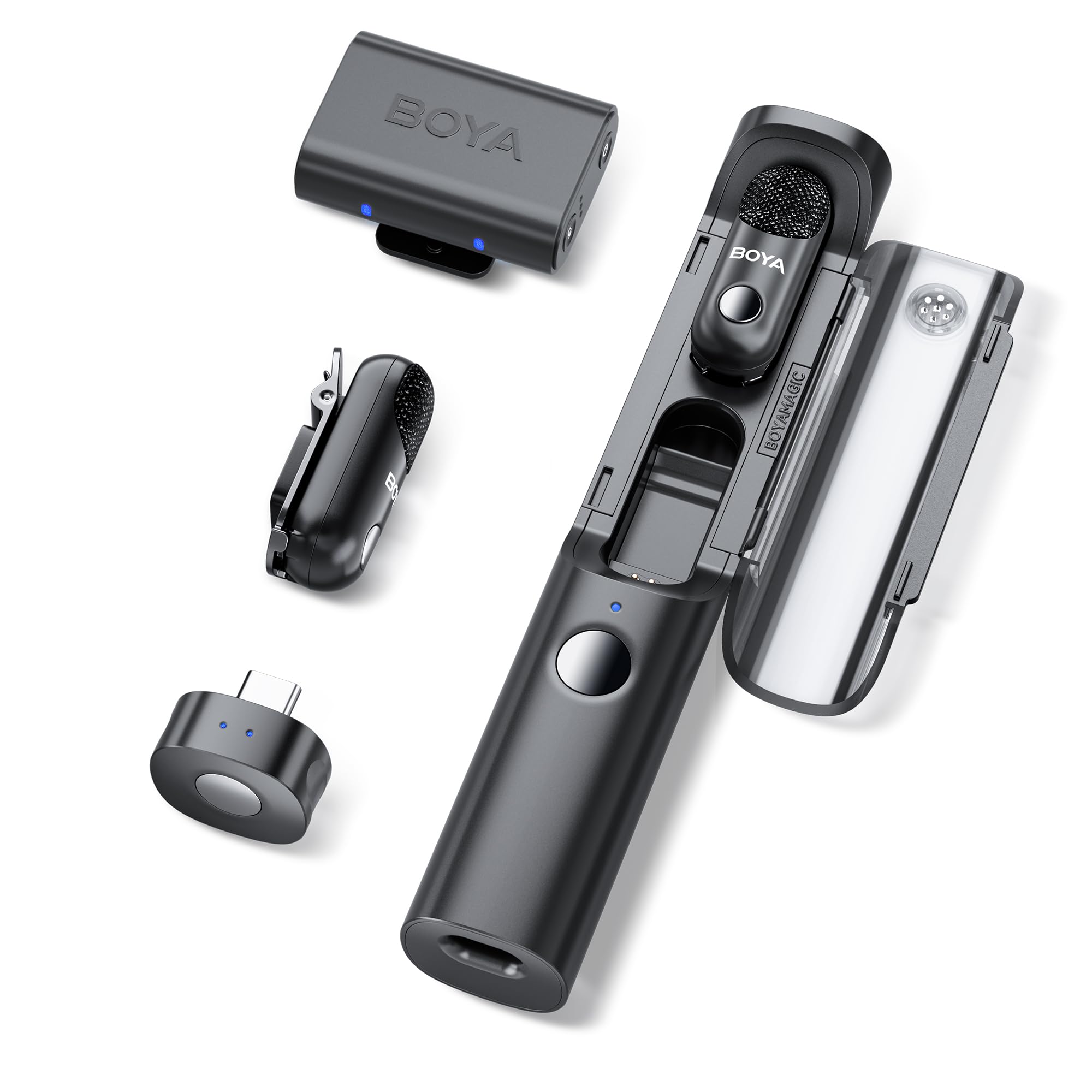 BOYA Magic-03 Wireless Lavalier Microphone, 30Hrs Battery,328FT LOS Range, Safety Track &Limiter, Portable Wireless Mini Lapel m