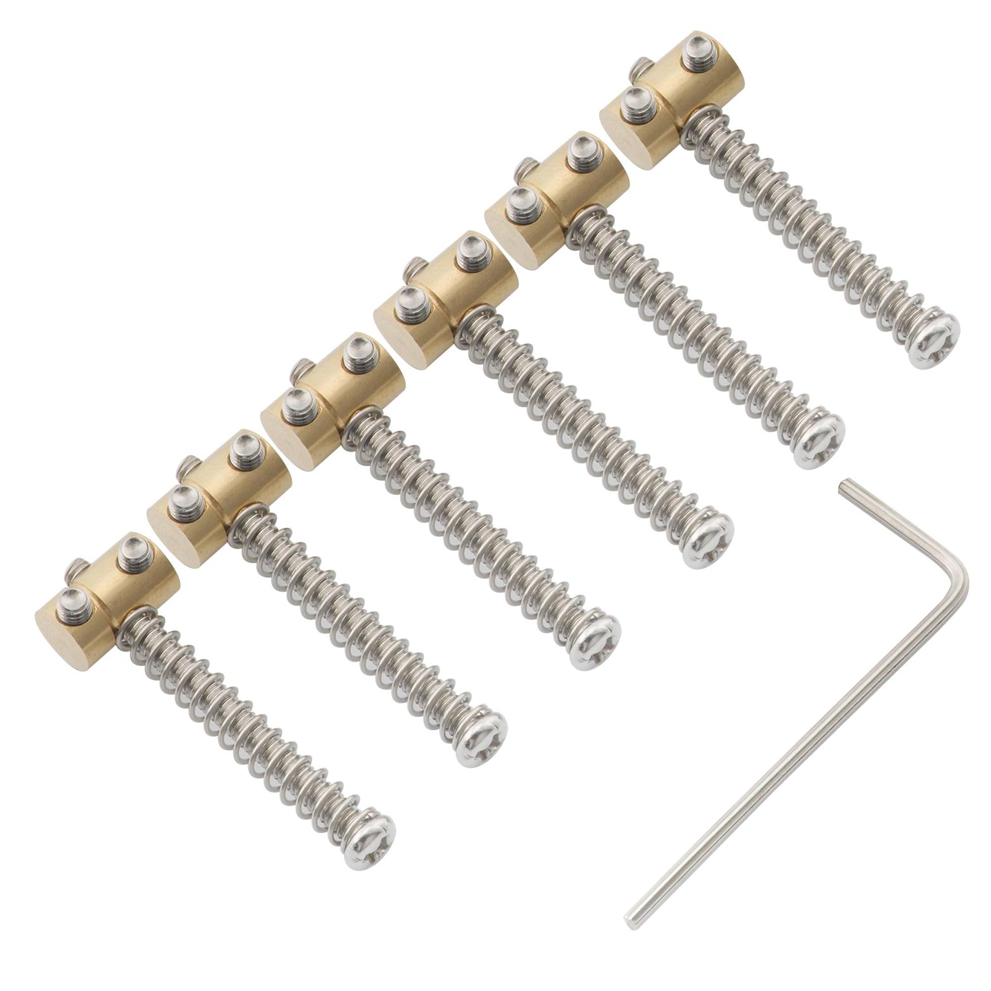 Musiclily Pro 10.8mm Small Barrel Steel Saddles Round Bridge Saddles for Fender Squier Telecaster Tele Style Electric Guitar, Or