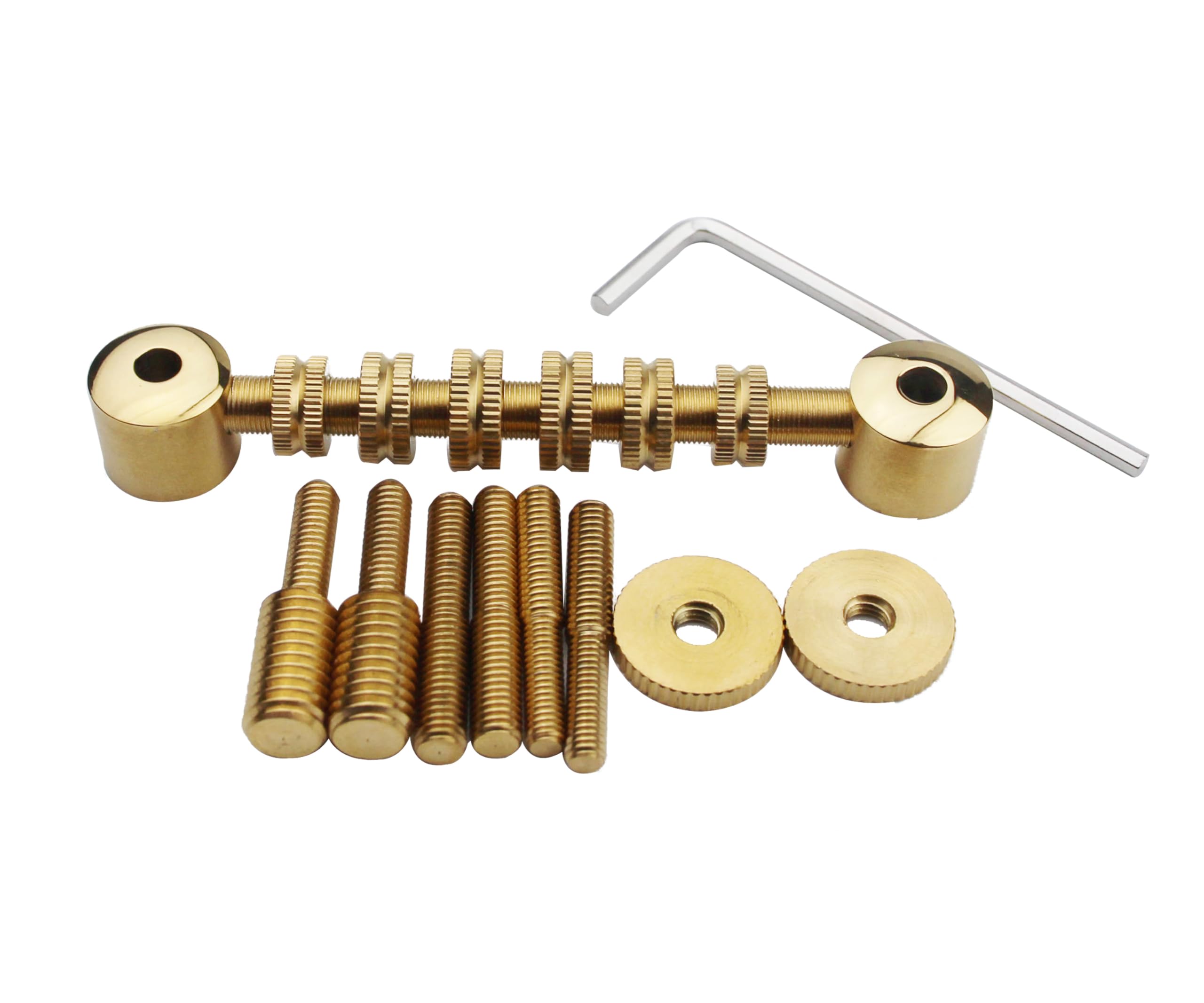 Guyker Stainless Steel Space Control Adjustable Roller Guitar Bridge Electric Guitar Replacement, Gold