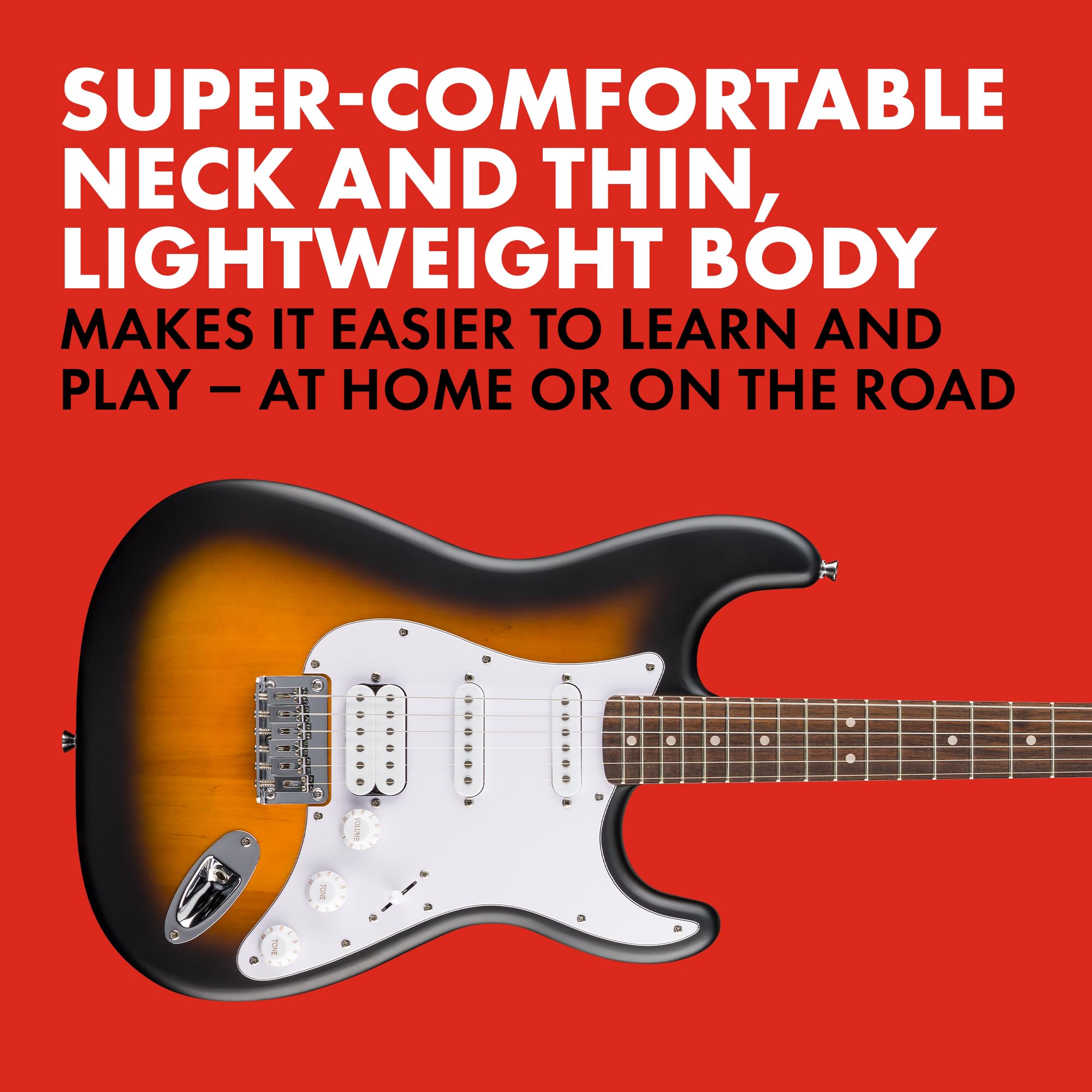 Fender Squier Debut Series Stratocaster HT HSS Electric Guitar, Beginner Guitar, 2-Year Warranty, Includes Free Lessons, 2-Color