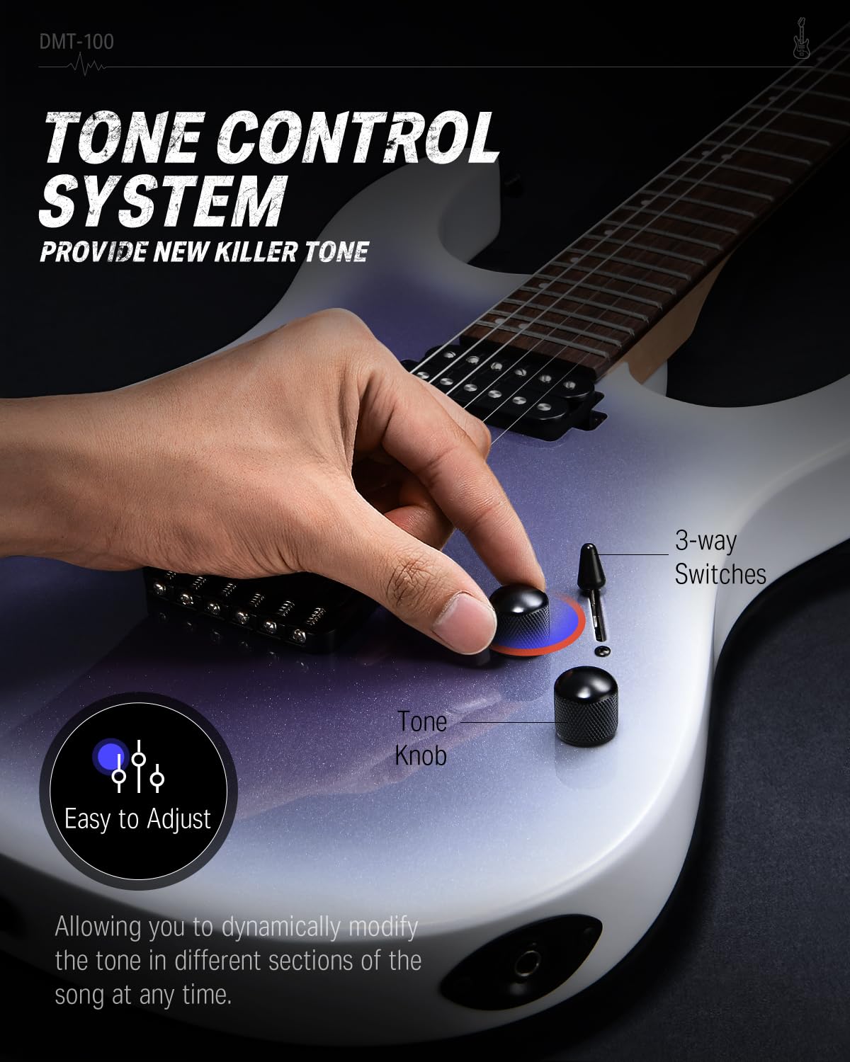 Donner Solid Body Electric Guitar, 39 Inch Metal Electric Guitar Beginner Kits with Bag, Strings, Strap, Cable, Strings Dampener